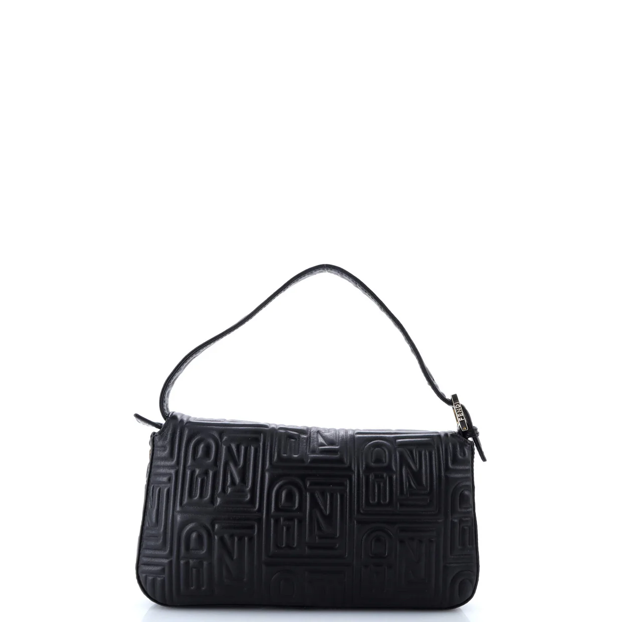 Baguette Bag Logo Embossed Leather Small - Deep Luxury