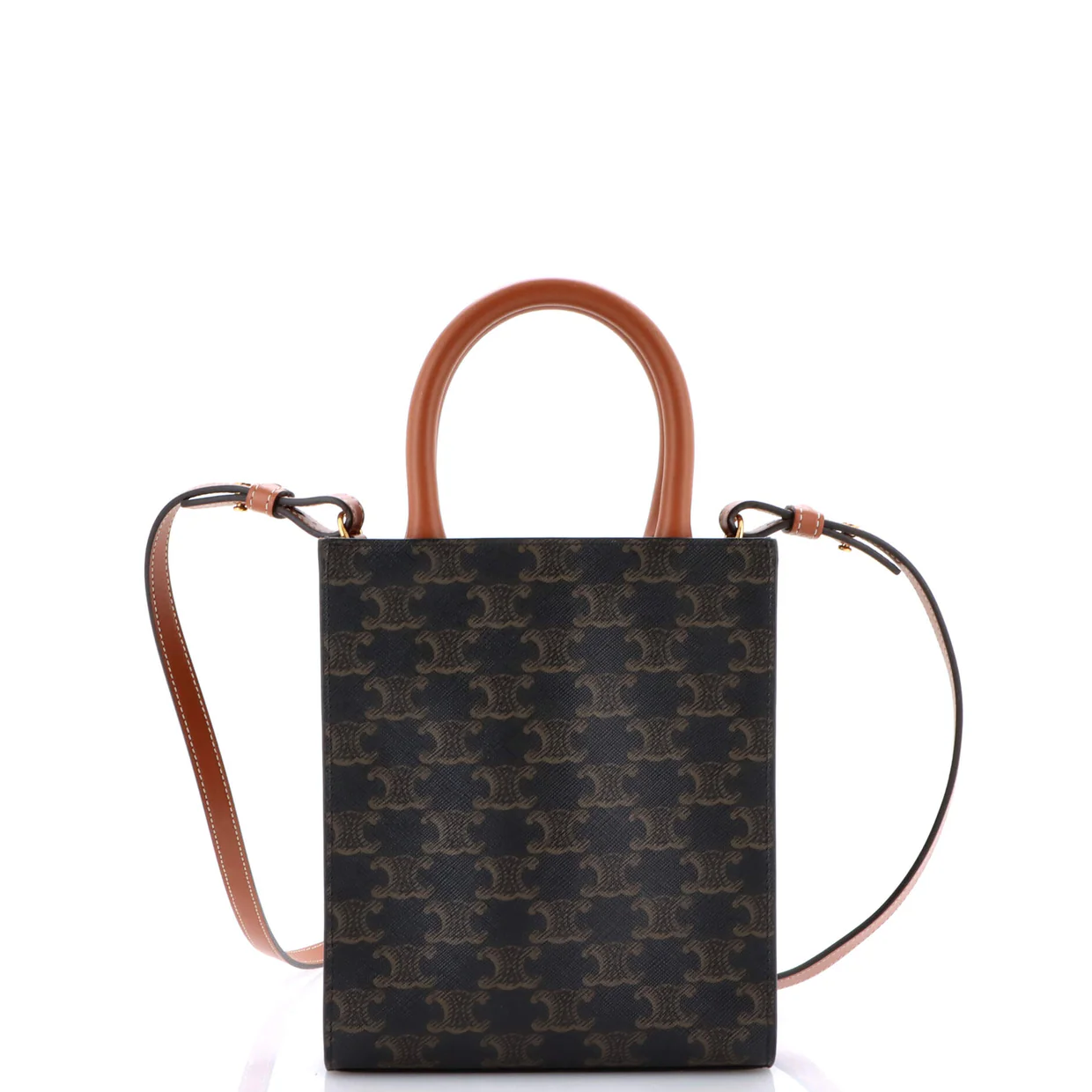 Vertical Cabas Tote Triomphe Coated Canvas Mini - Deep Luxury