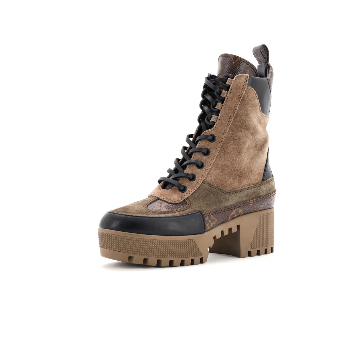 Women's Laureate Platform Desert Boots Leather with Suede - Deep Luxury