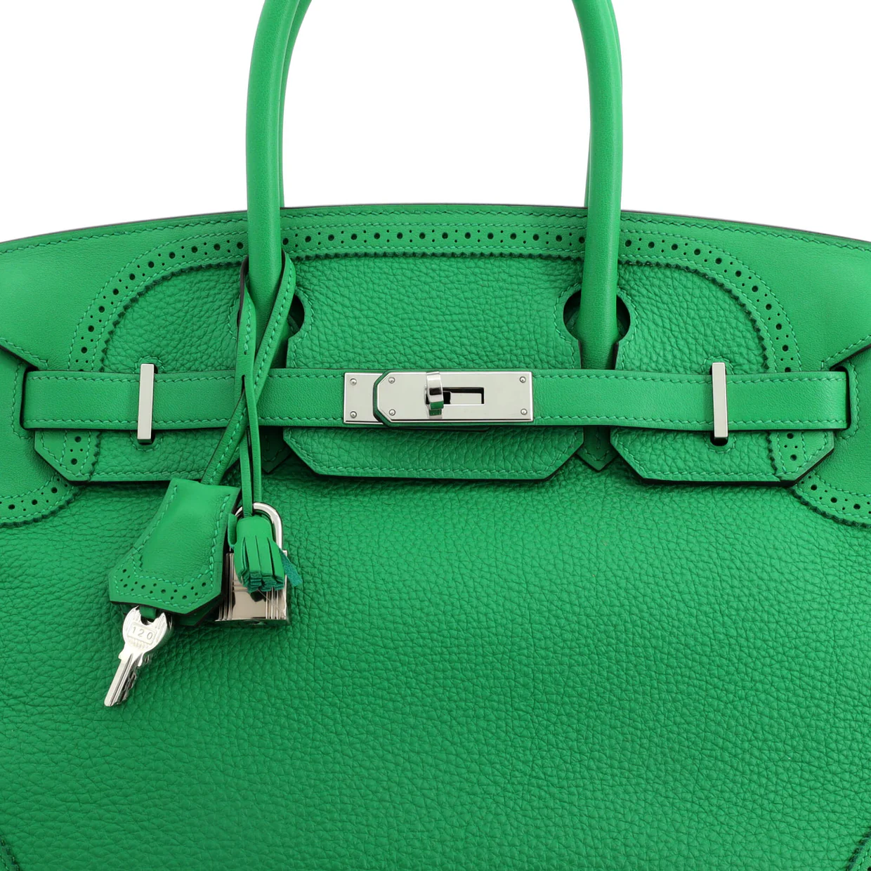 Birkin Ghillies Bag Bamboo Togo and Swift with Palladium Hardware 30 - Deep Luxury