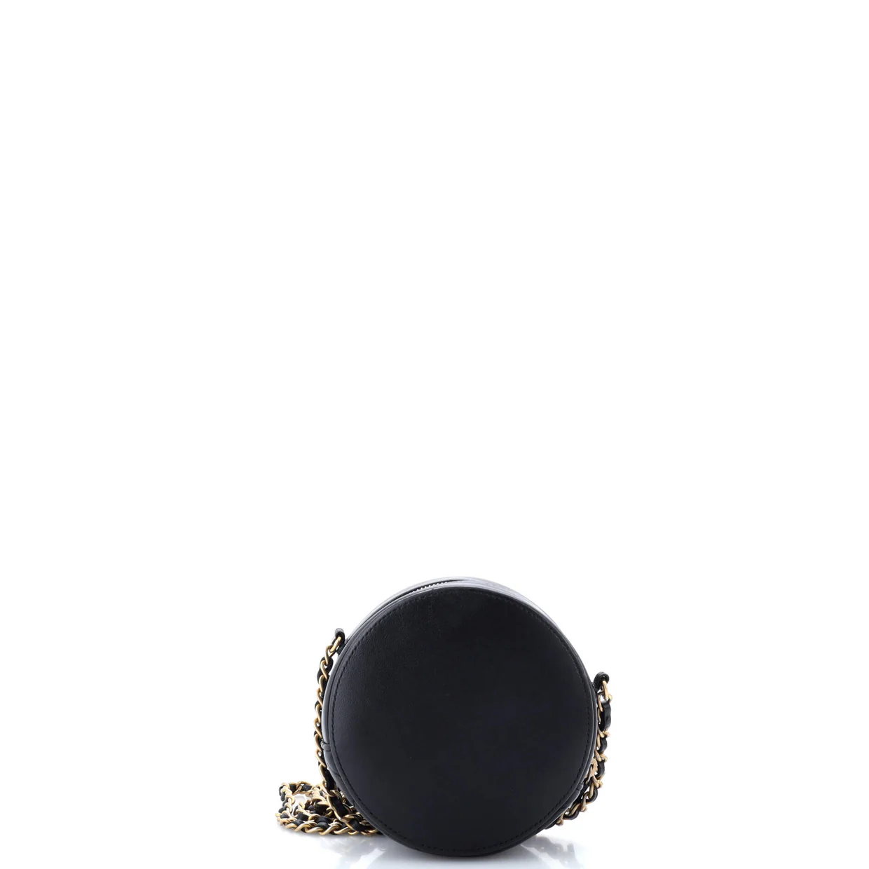 Lucky Charms Round Clutch With Chain Embellished Lambskin - Deep Luxury