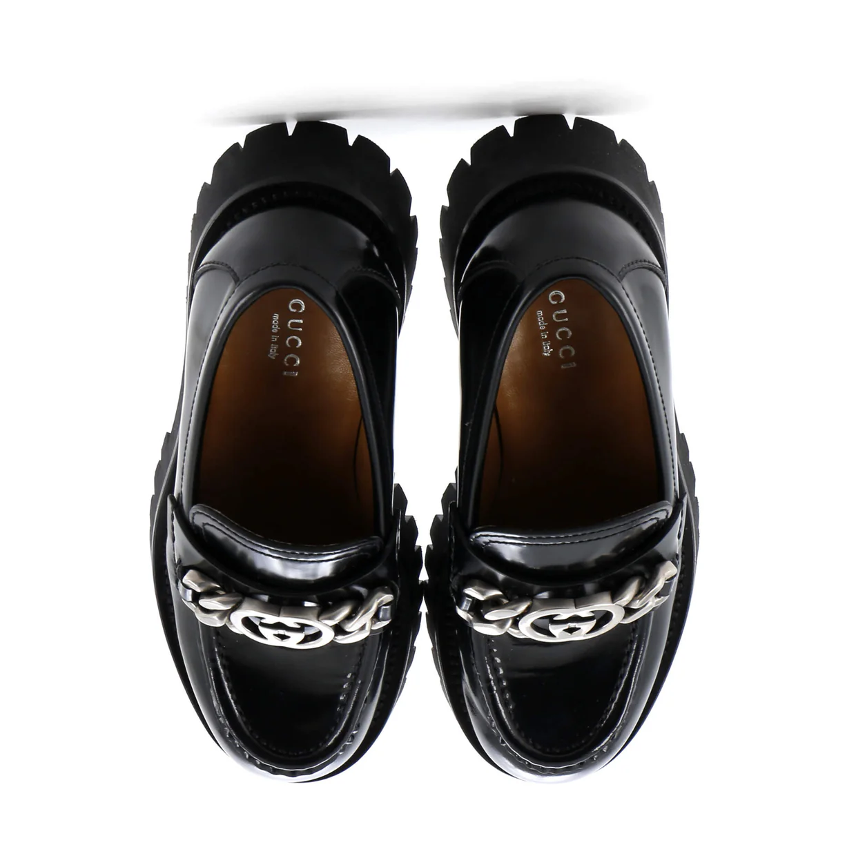 Women's Interlocking G Jeanne Loafers Leather with Enamel - Deep Luxury