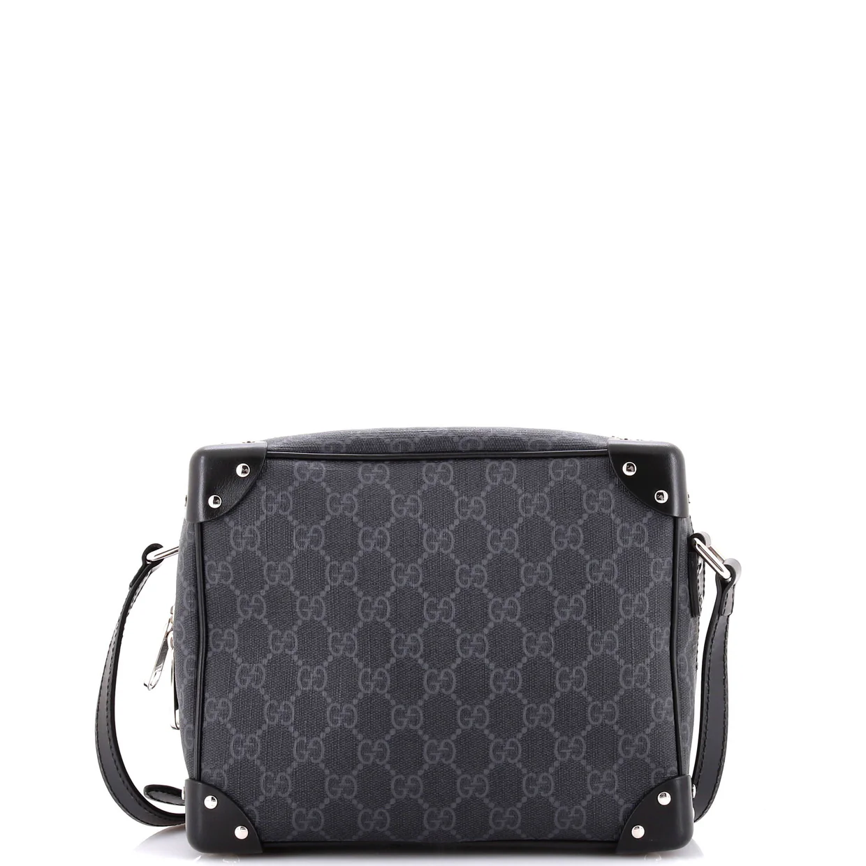 Trunk Shoulder Bag GG Coated Canvas with Studded Leather - Deep Luxury