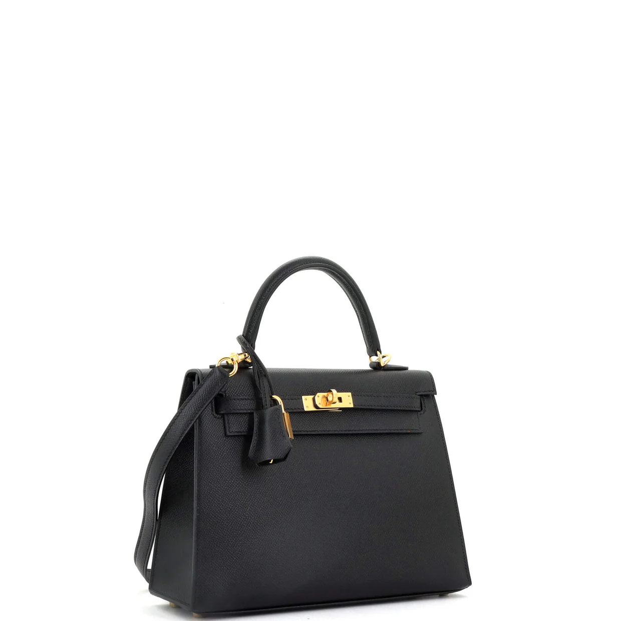 Kelly Handbag Noir Epsom with Gold Hardware 25 - Deep Luxury