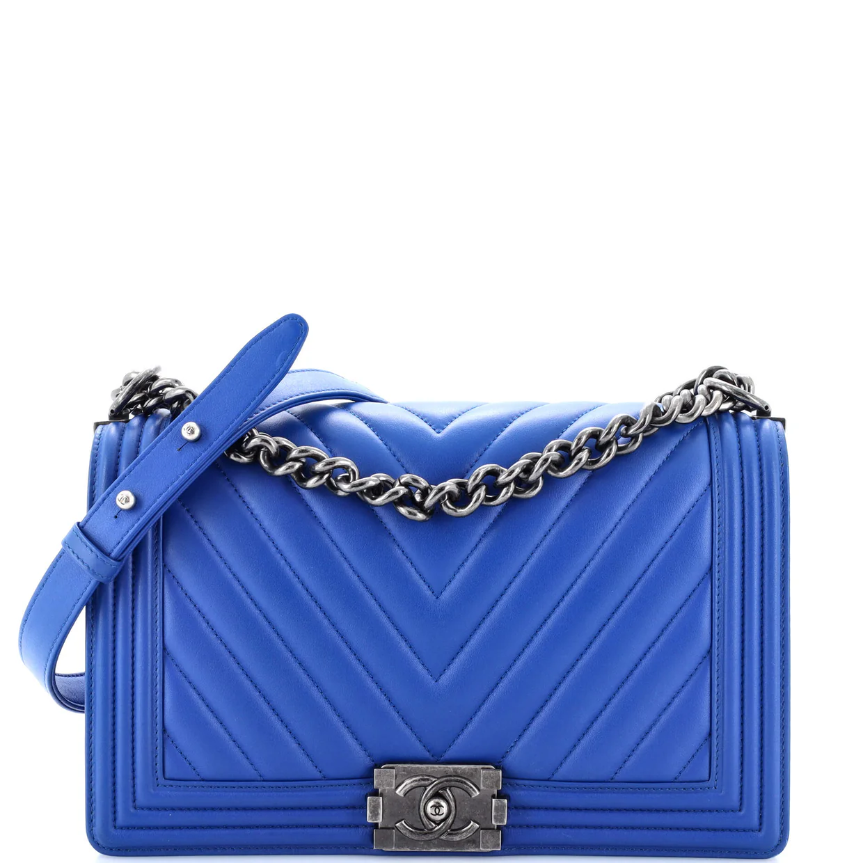 Boy Flap Bag Chevron Calfskin New Medium - Deep Luxury