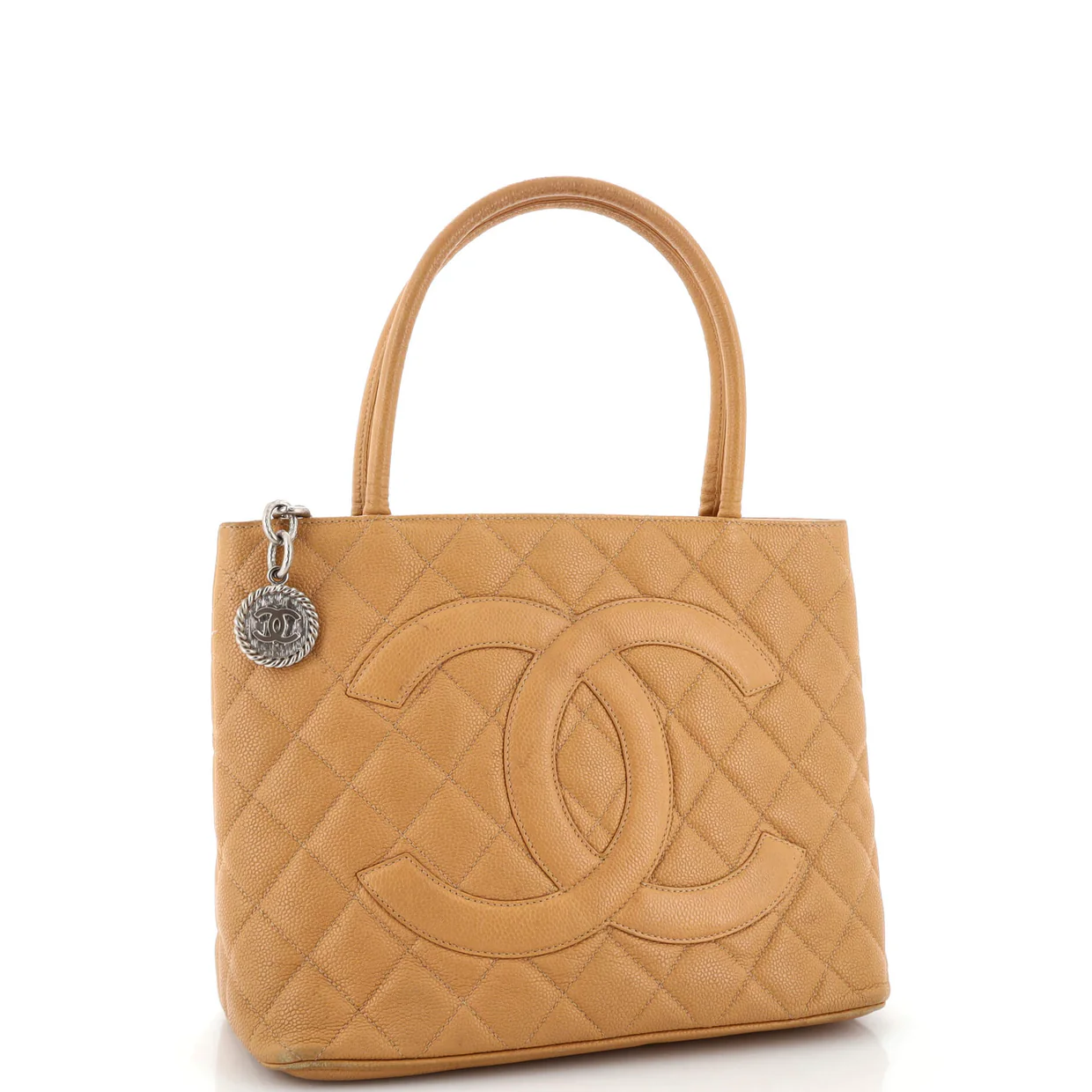 Medallion Tote Quilted Caviar - Deep Luxury