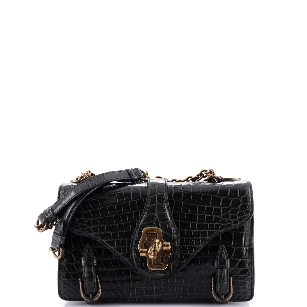 City Knot Flap Bag Crocodile - Deep Luxury