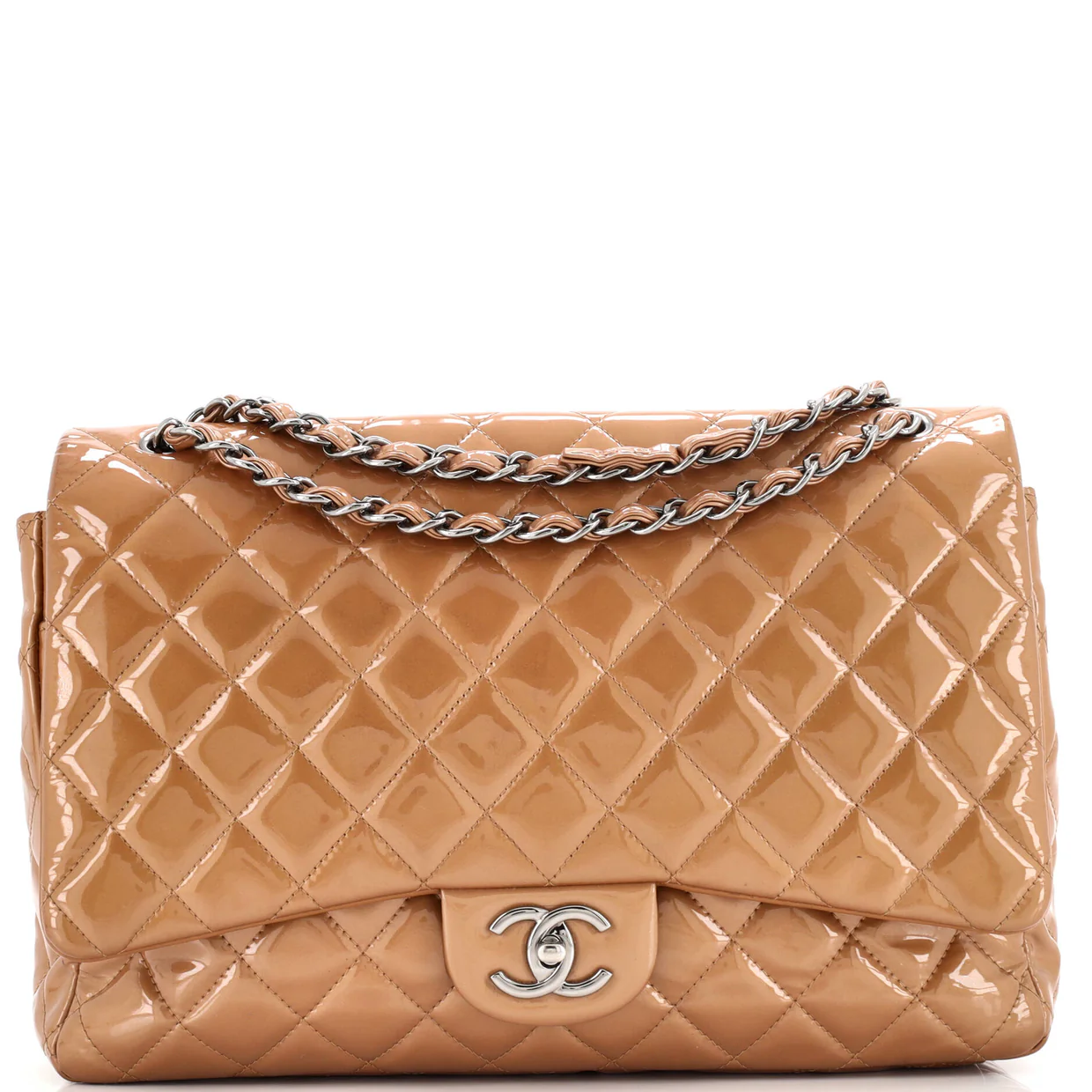 Classic Double Flap Bag Quilted Patent Maxi - Deep Luxury