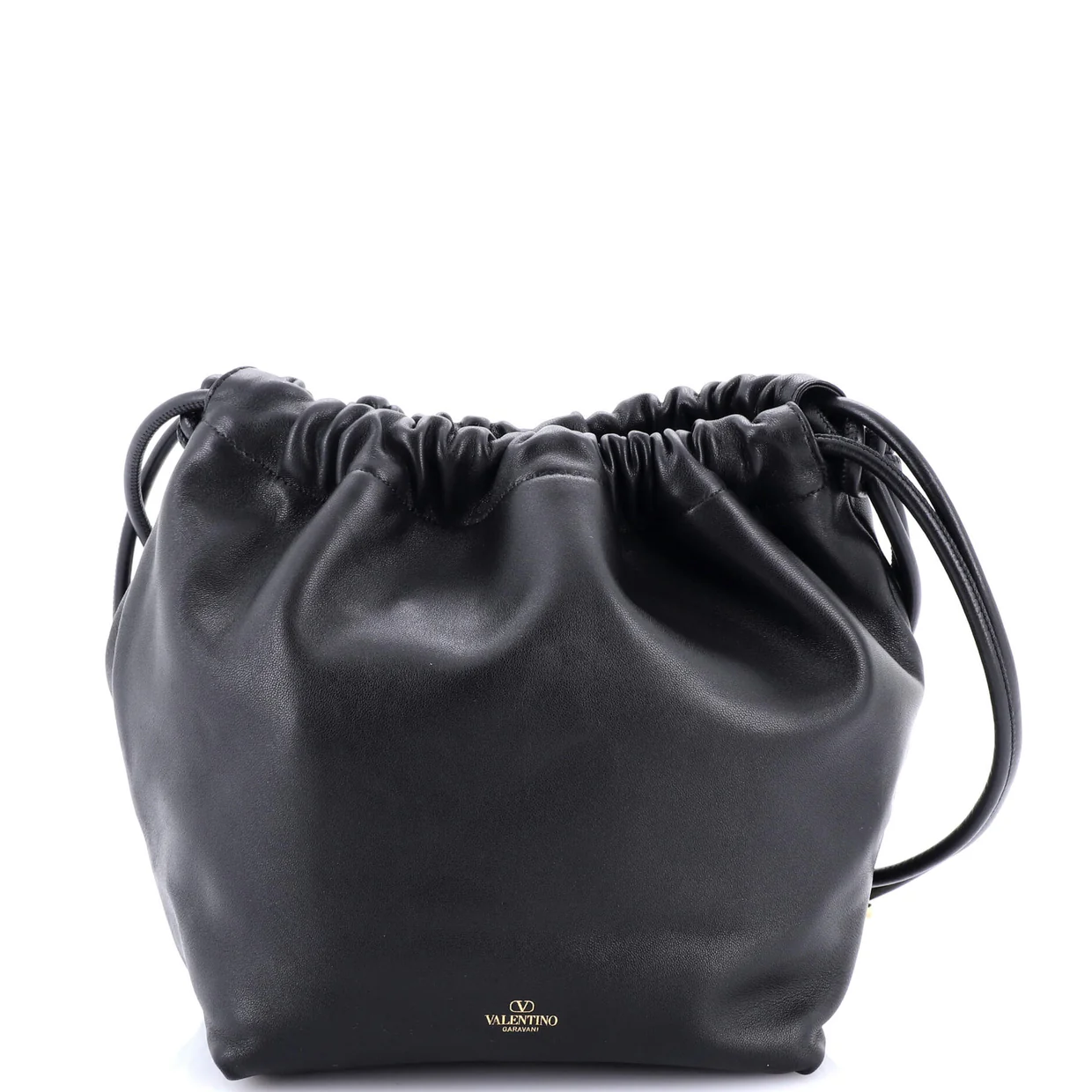 VLogo Pouf Bucket Bag Leather Medium - Deep Luxury