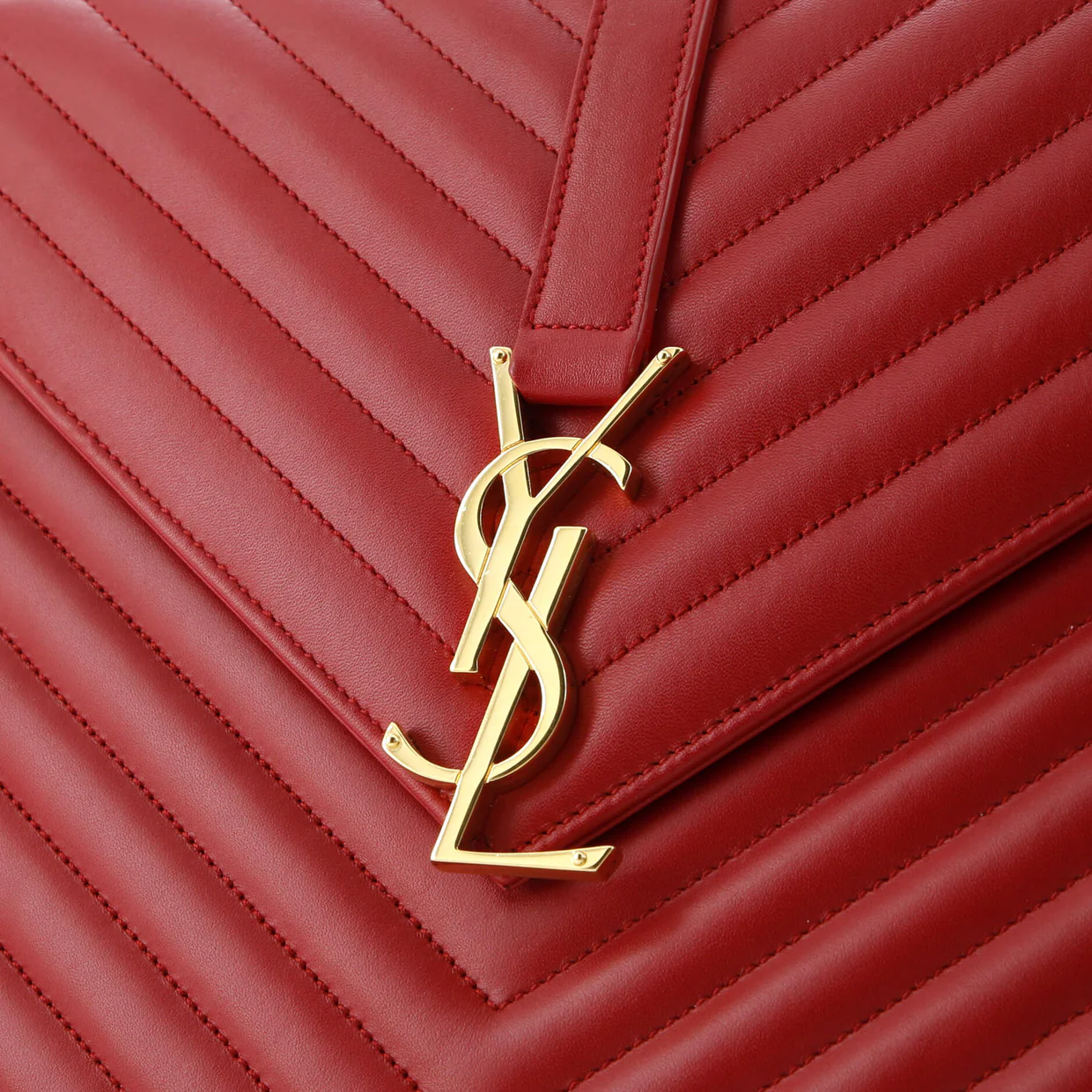 Classic Monogram Envelope Satchel Matelasse Chevron Leather Large - Deep Luxury