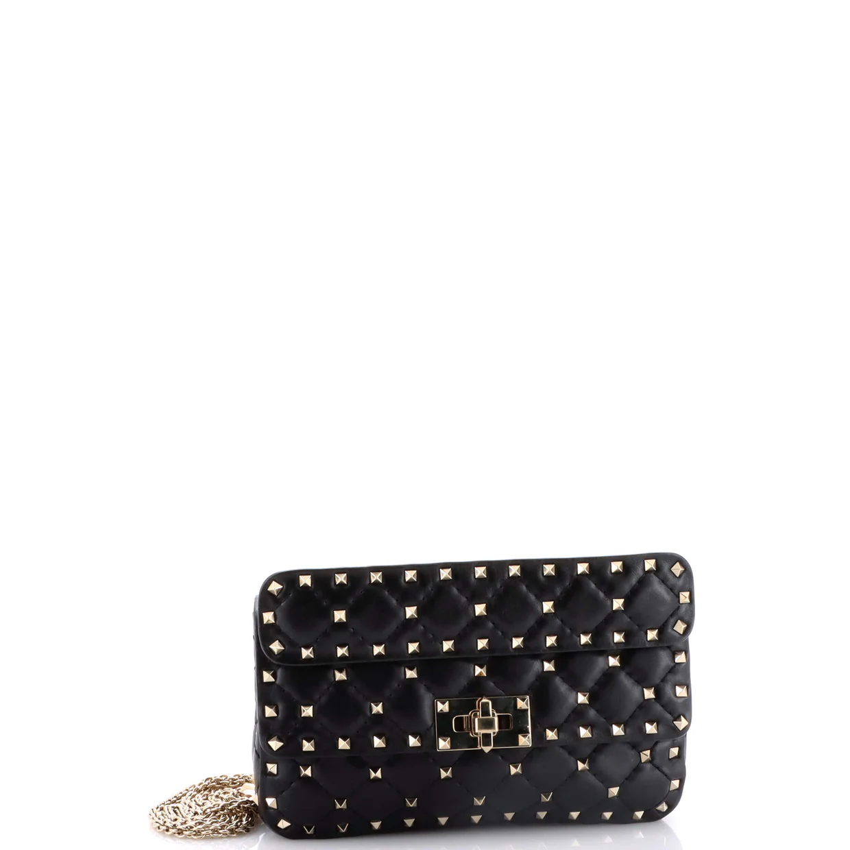 Rockstud Spike Flap Bag Quilted Leather Small - Deep Luxury