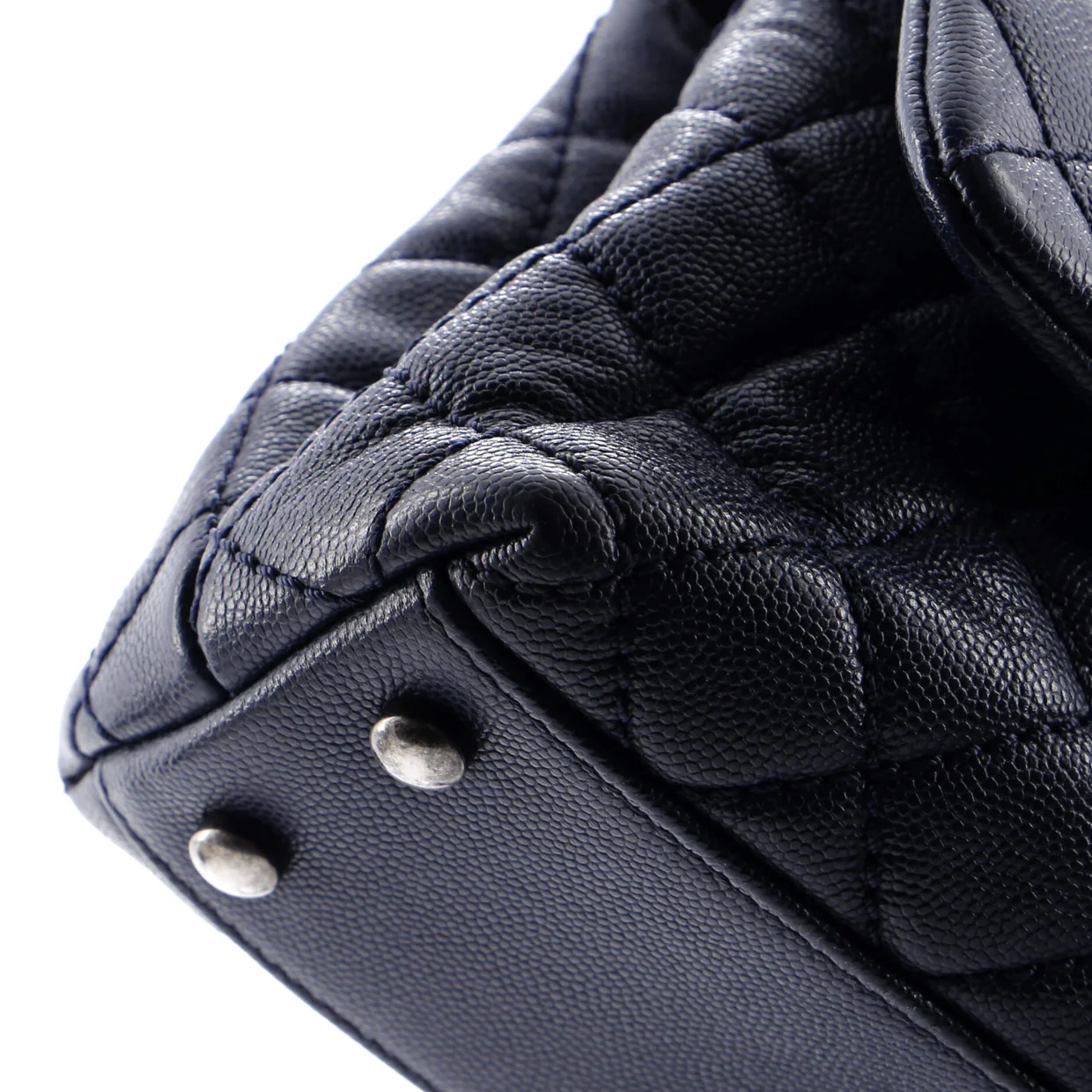 Coco Top Handle Bag Quilted Caviar Mini - Deep Luxury