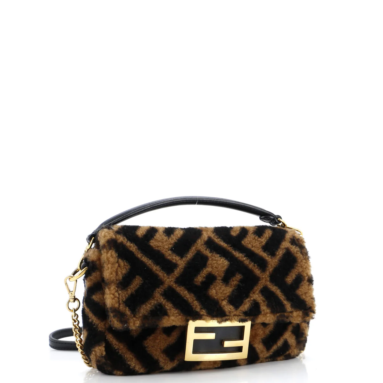 Baguette NM Bag Zucca Shearling Mini - Deep Luxury