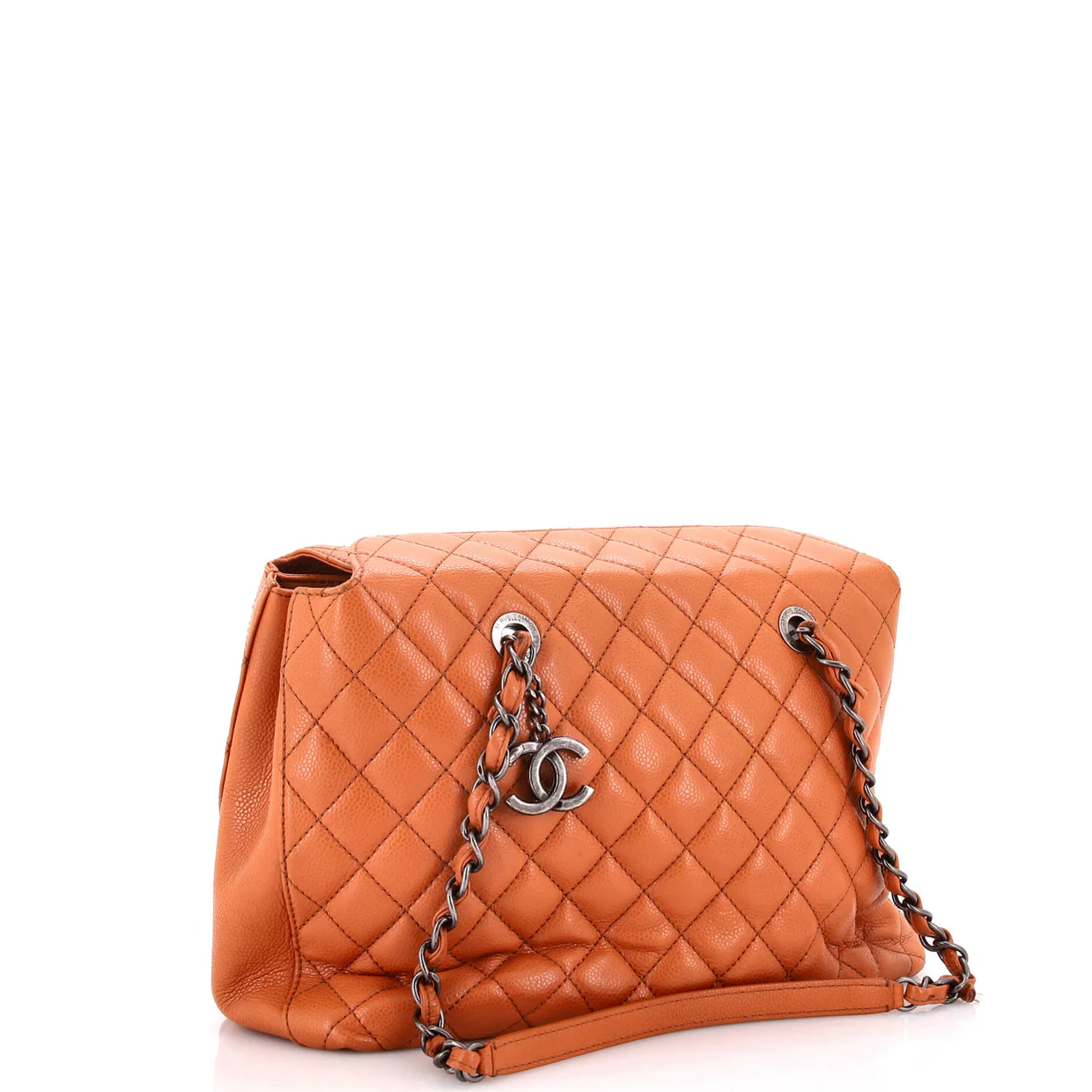 City Shopping Tote Quilted Caviar Small - Deep Luxury