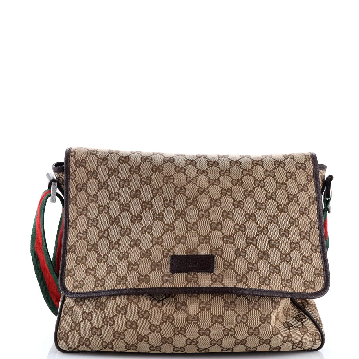 Web Strap Flap Messenger GG Canvas Medium - Deep Luxury