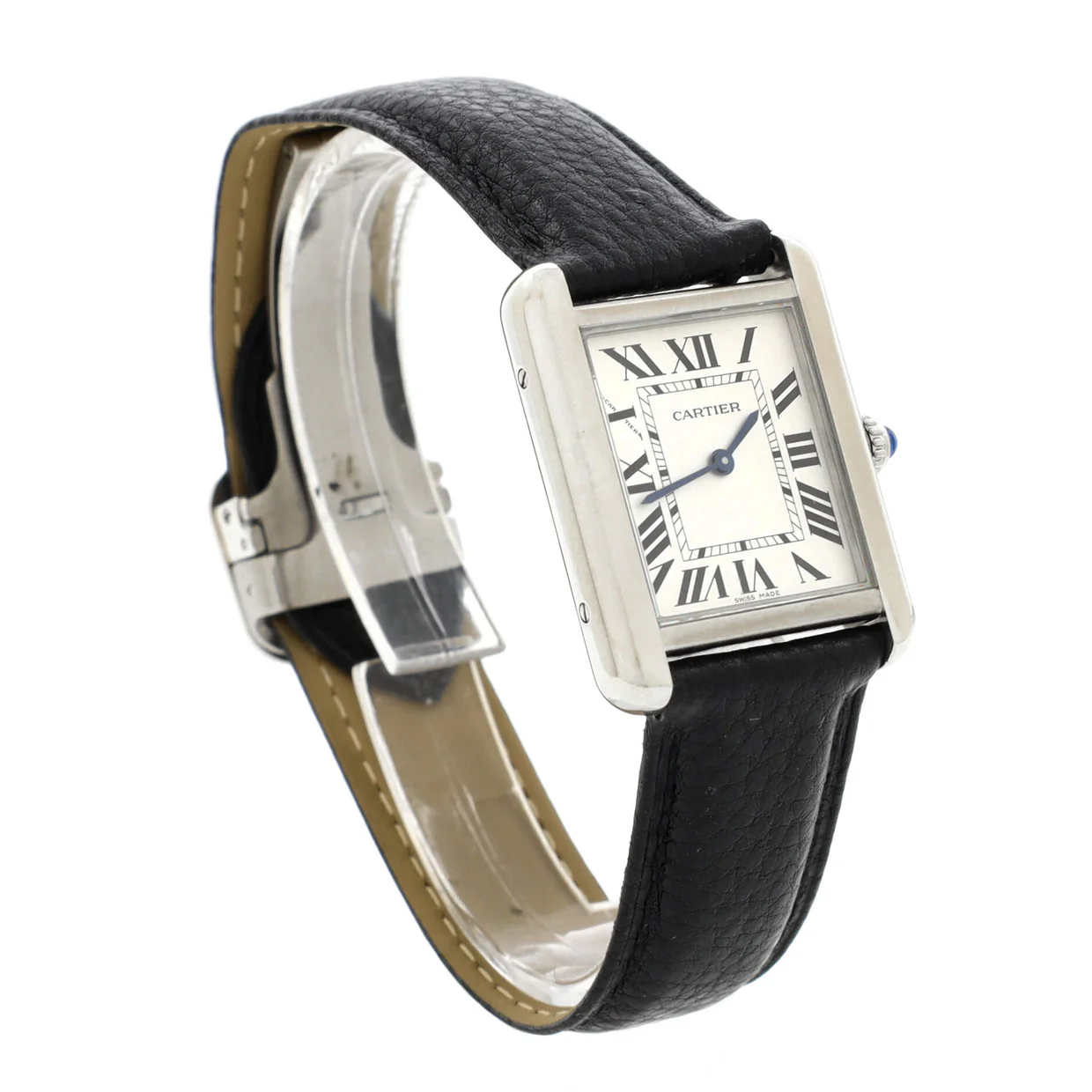 Tank Solo Quartz Watch Stainless Steel and Leather 24 - Deep Luxury