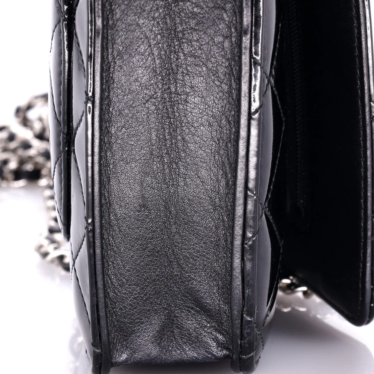Wallet on Chain Quilted Patent - Deep Luxury