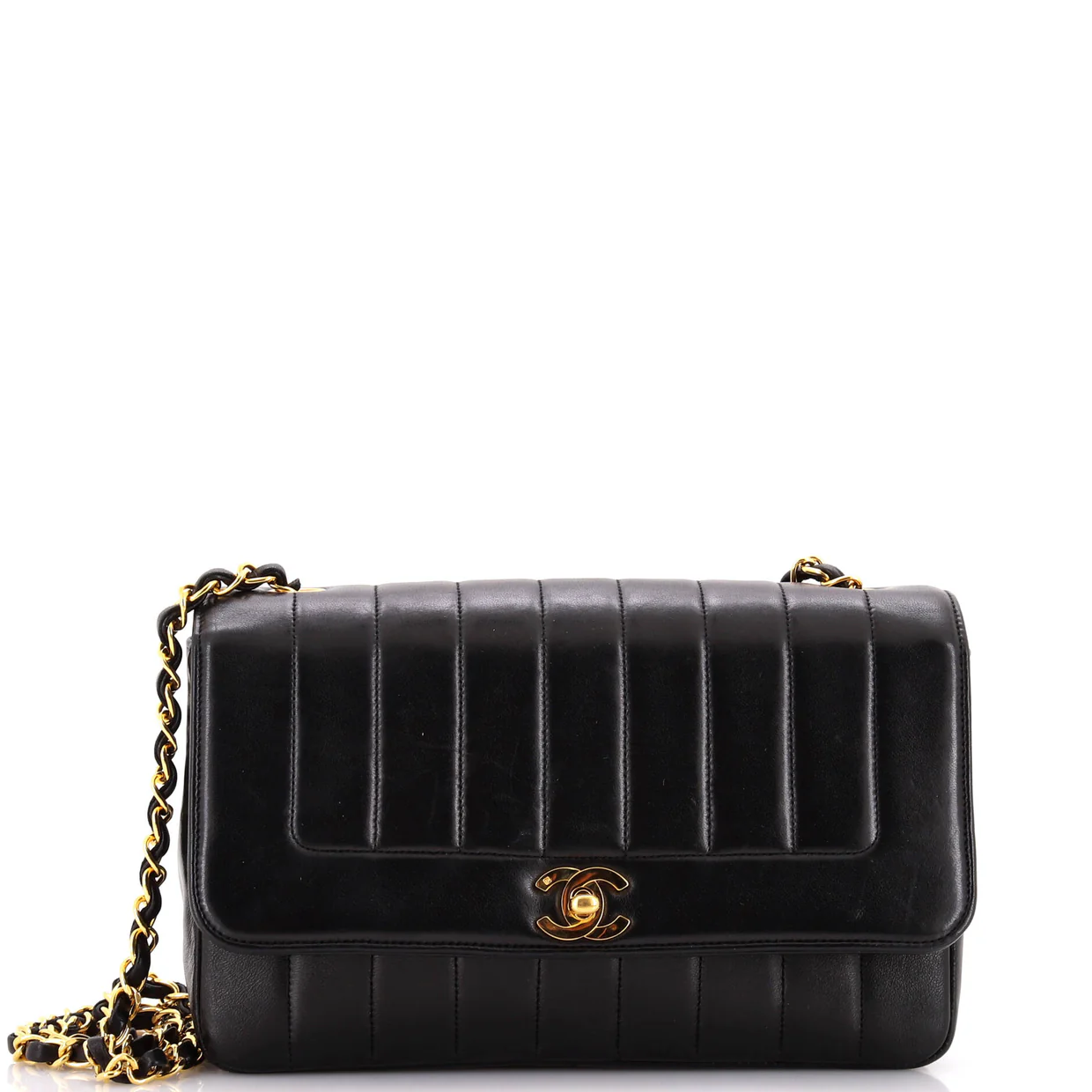 Vintage CC Chain Flap Bag Vertical Quilt Lambskin Medium - Deep Luxury