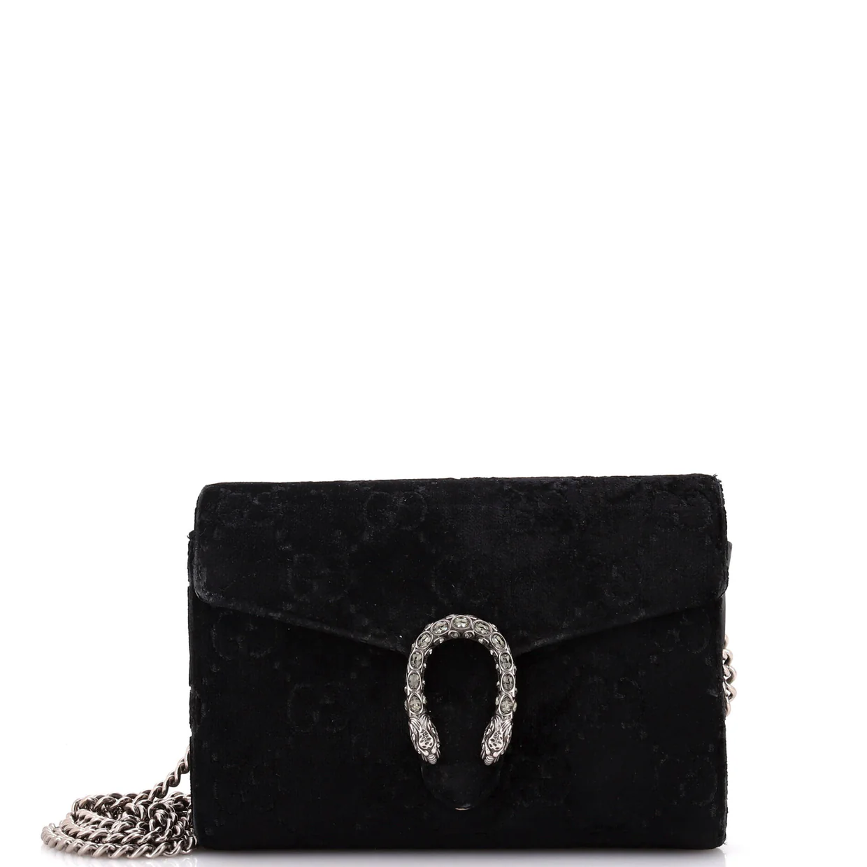 Dionysus Chain Wallet GG Velvet Small - Deep Luxury