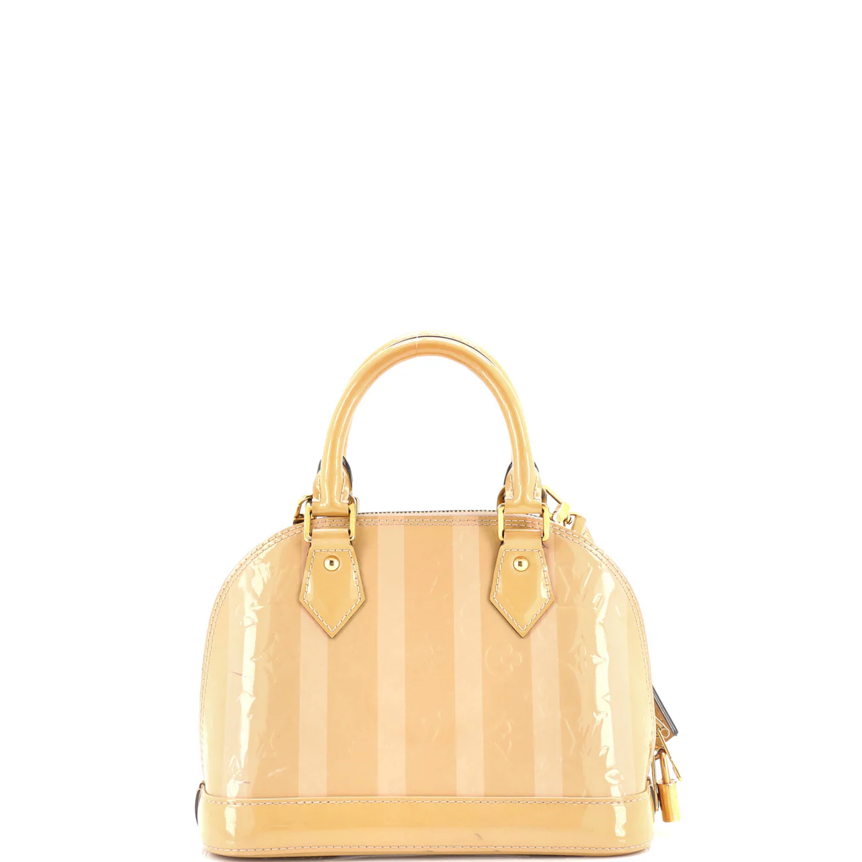 Alma Handbag Limited Edition Monogram Vernis Rayures BB - Deep Luxury