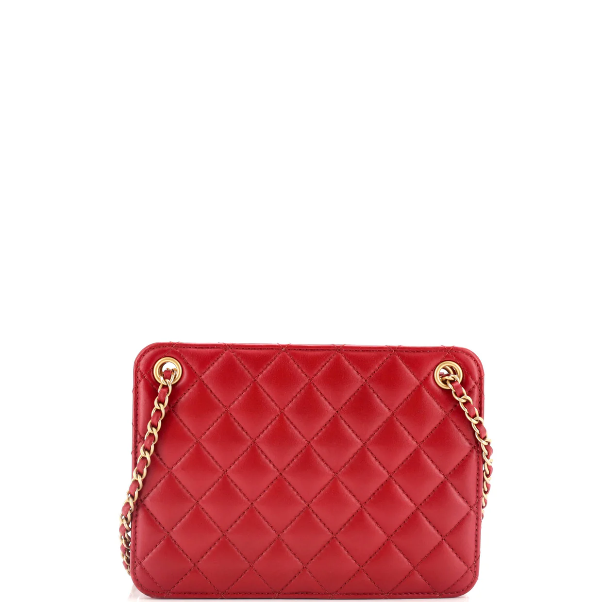 Once Upon a Time Chain CC Accordion Tote Quilted Calfskin Small - Deep Luxury