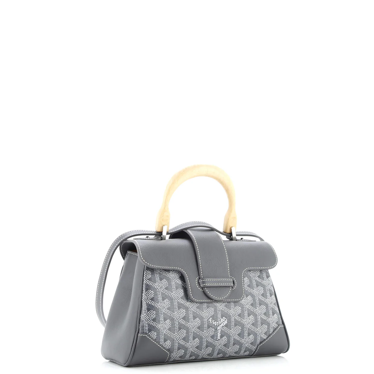 Saigon Top Handle Bag Coated Canvas with Leather Mini - Deep Luxury