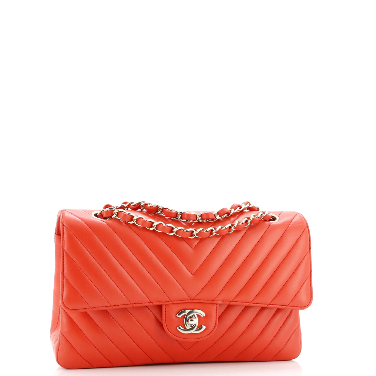 Classic Double Flap Bag Chevron Lambskin Medium - Deep Luxury