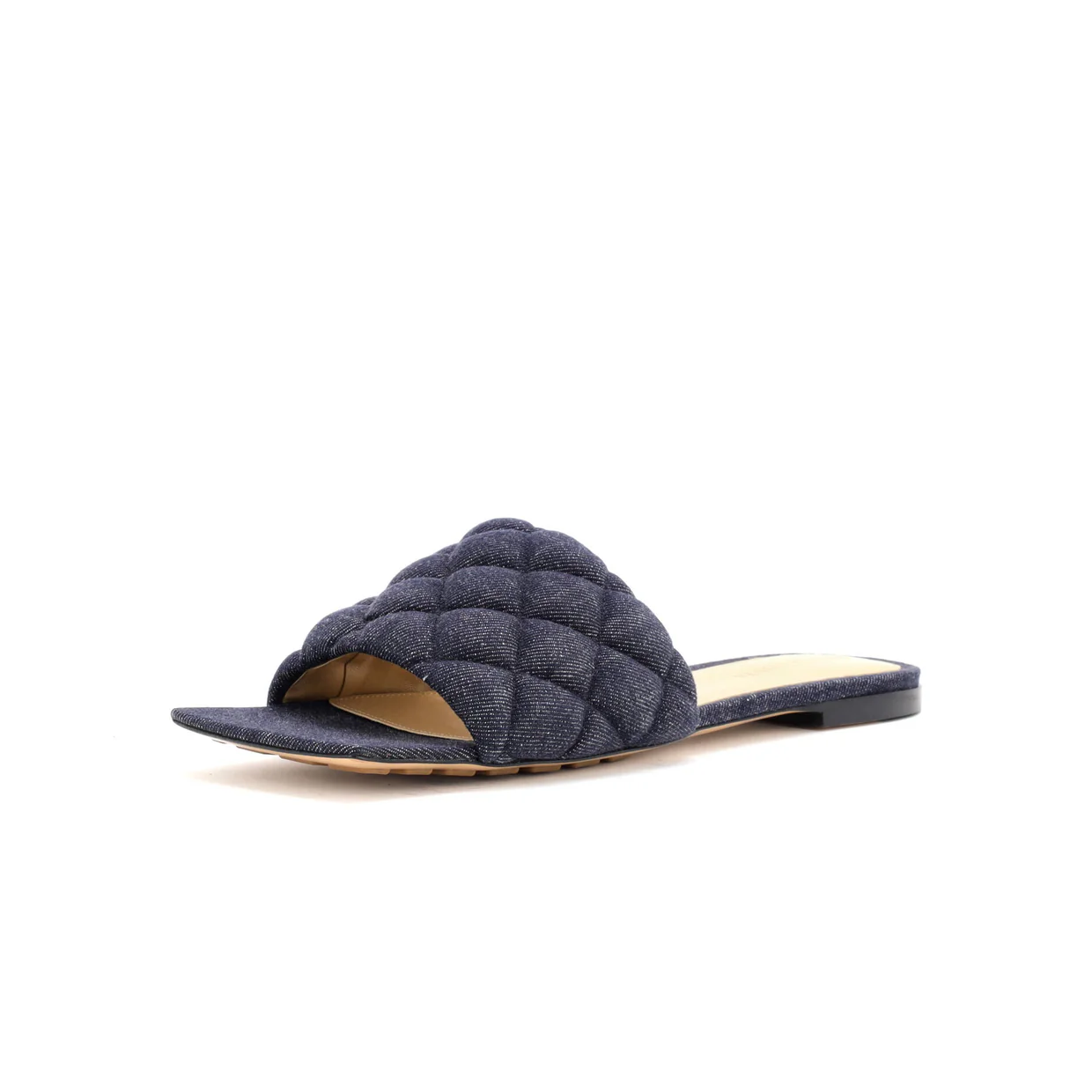 Women's The Padded Flat Sandals Quilted Denim - Deep Luxury