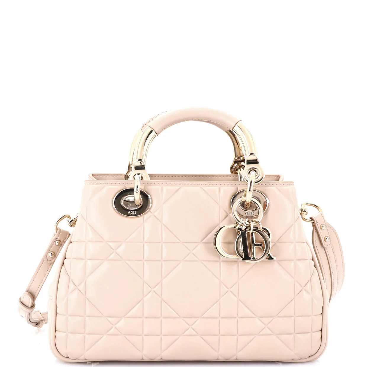 Lady 95.22 Bag Cannage Embossed Leather Small - Deep Luxury