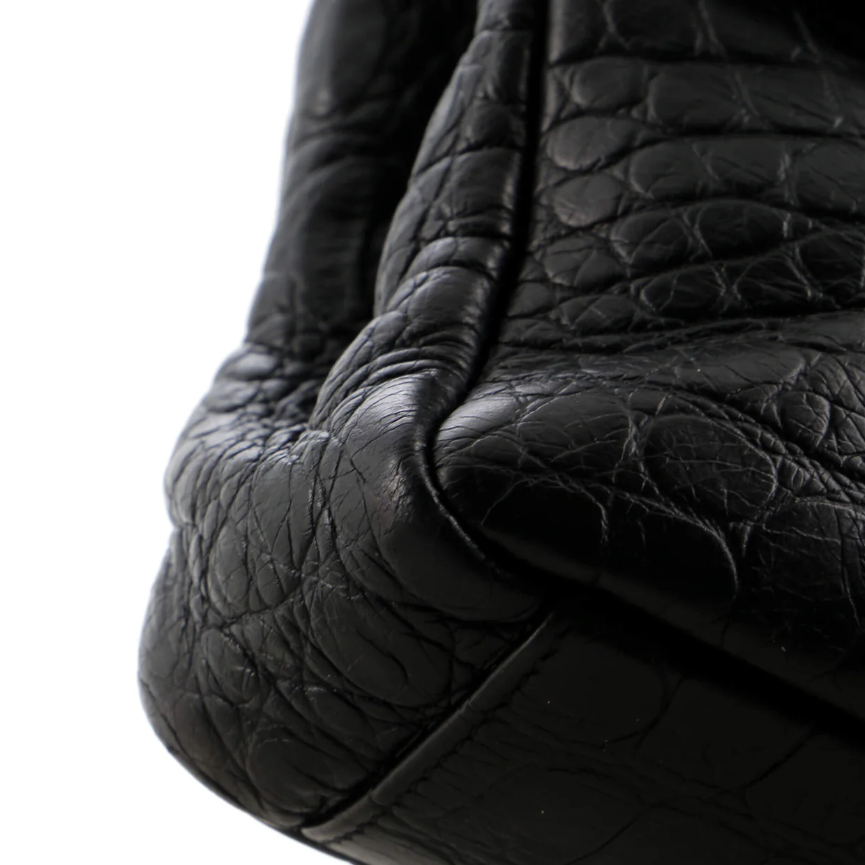 Classic Monogram College Bag Crocodile Embossed Leather Medium - Deep Luxury