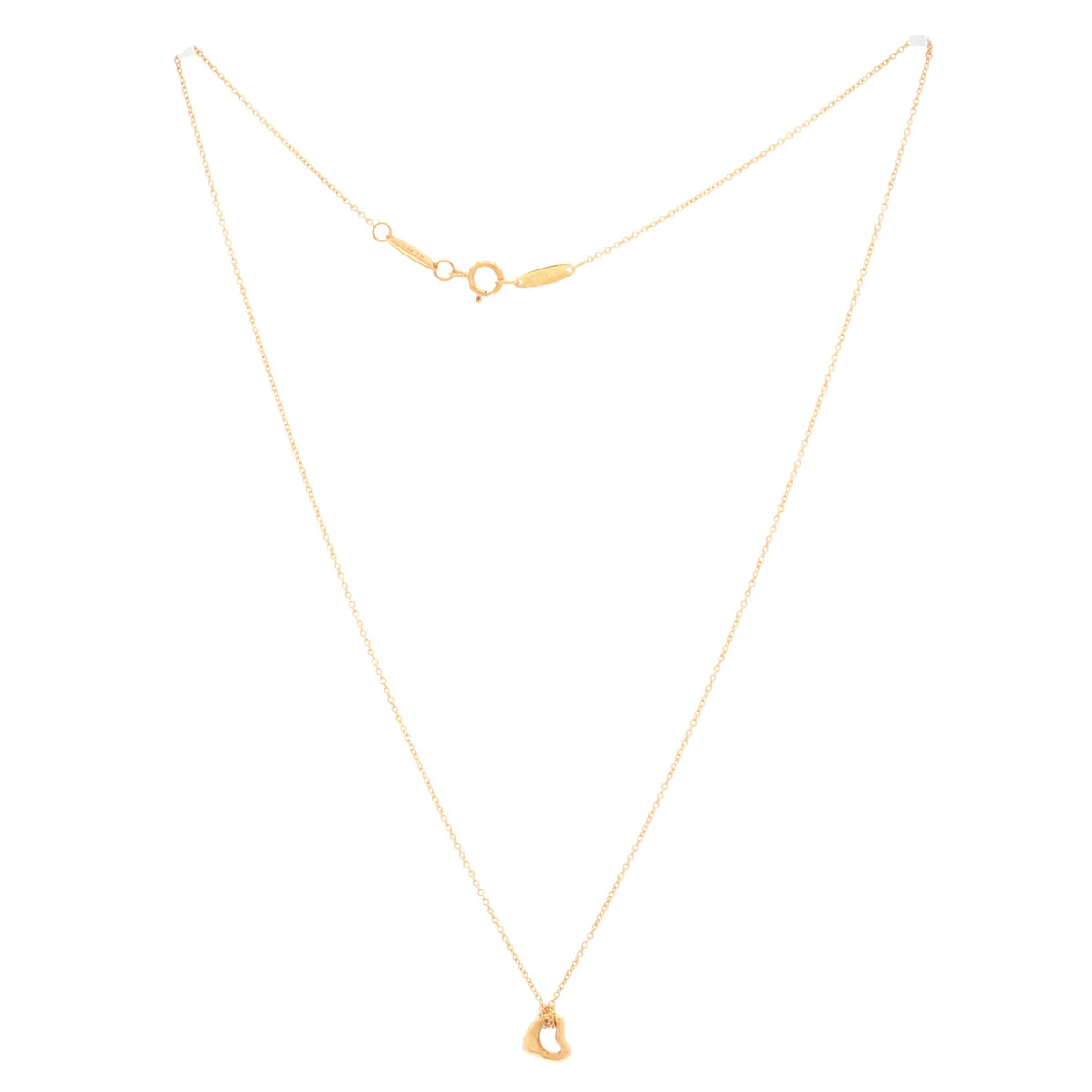 Elsa Peretti Open Heart Pendant Necklace 18K Yellow Gold 7mm - Deep Luxury