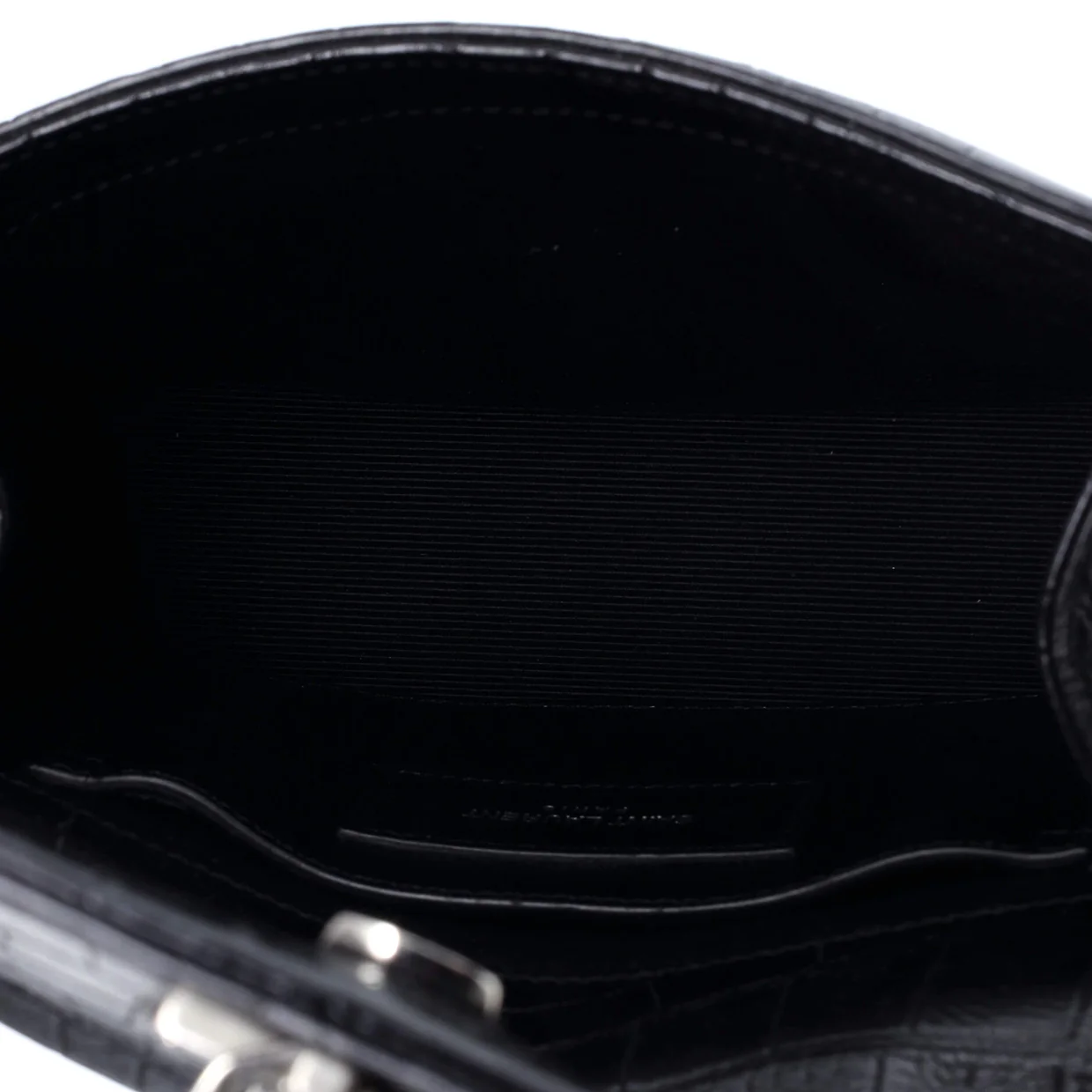 Classic Monogram Tassel Crossbody Bag Crocodile Embossed Leather Small - Deep Luxury