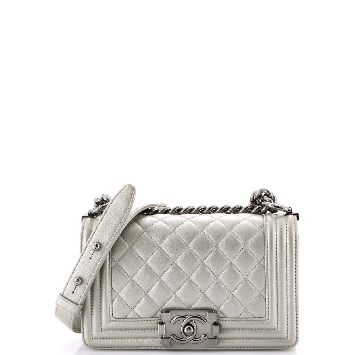 Boy Flap Bag Quilted Caviar Small - Deep Luxury
