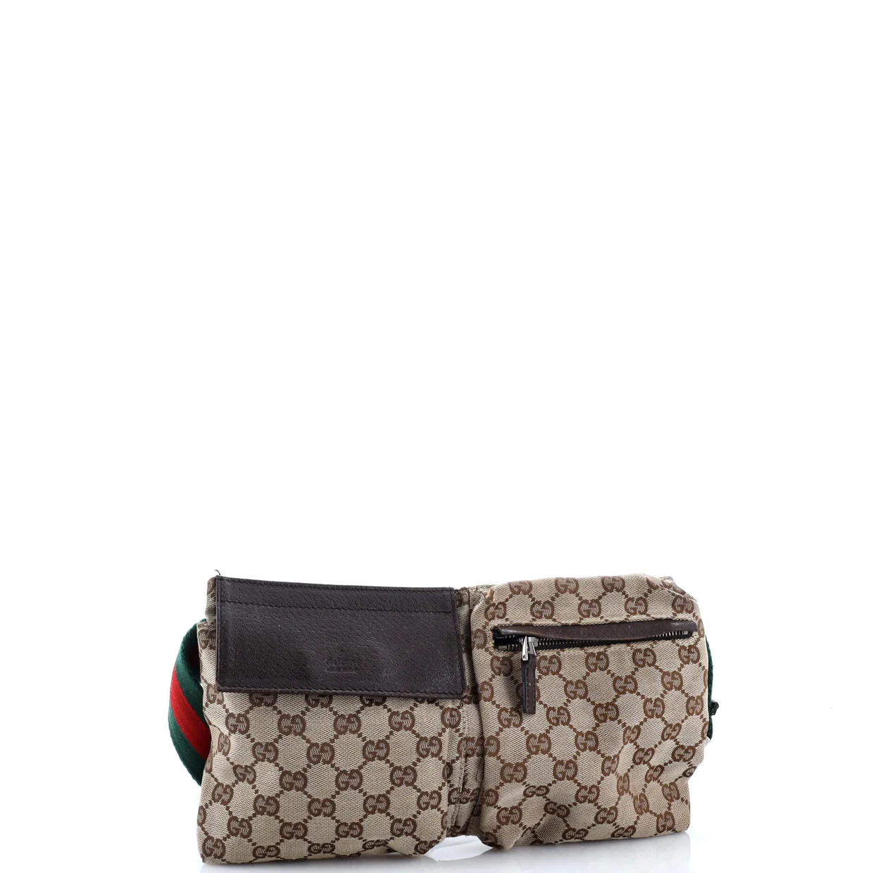 Vintage Double Belt Bag GG Canvas with Leather Small - Deep Luxury