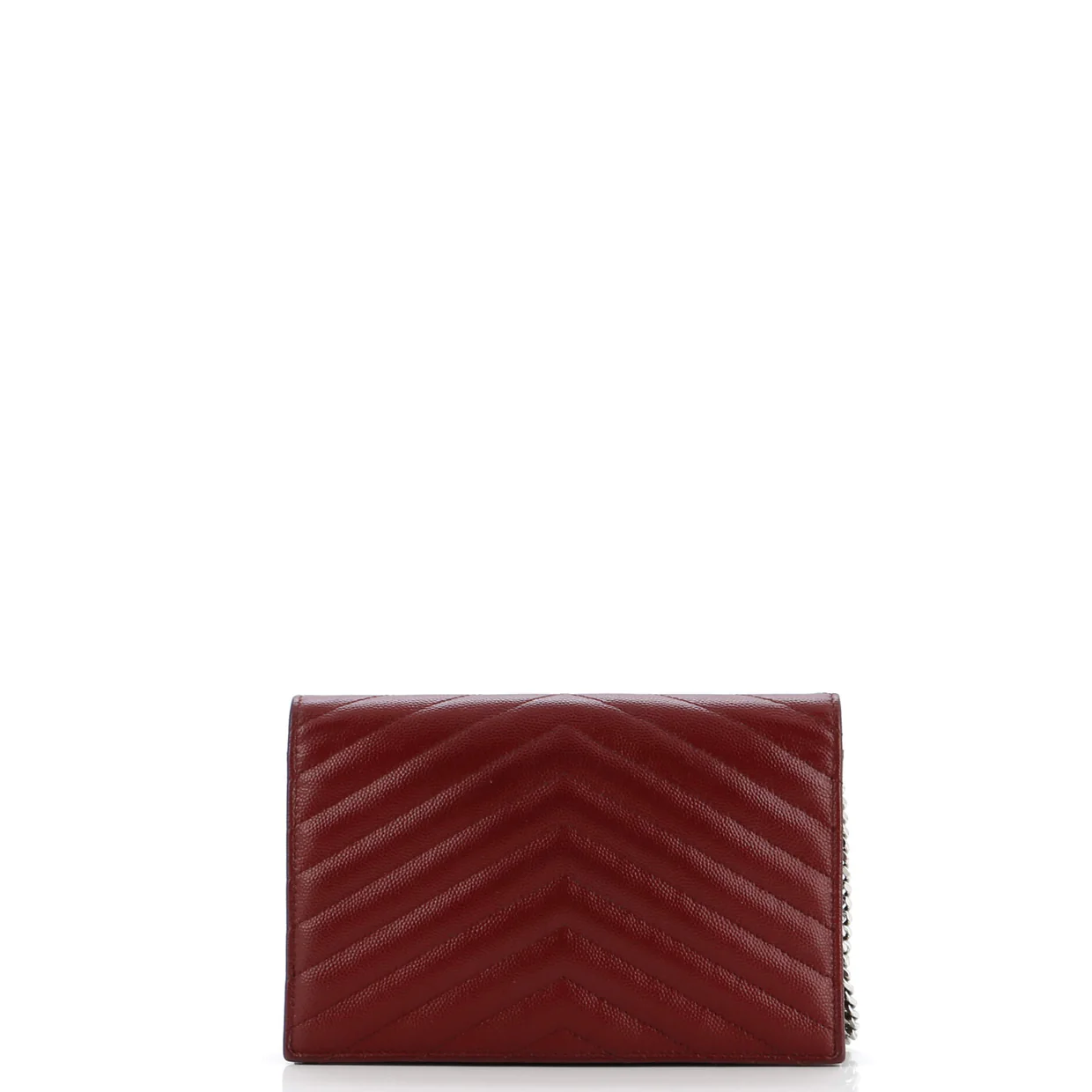 Classic Monogram Wallet on Chain Matelasse Chevron Leather Small - Deep Luxury