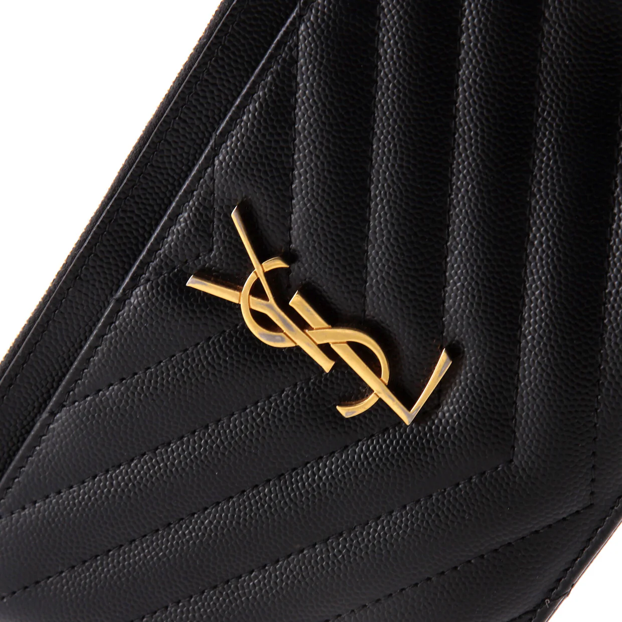 Classic Monogram Double Zip Wallet Matelasse Chevron Leather - Deep Luxury