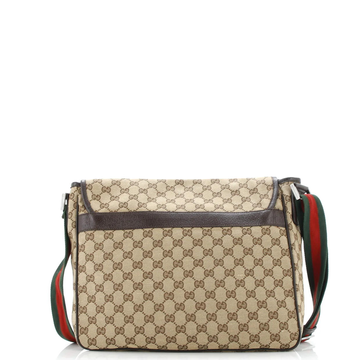 Web Strap Flap Messenger GG Canvas Medium - Deep Luxury