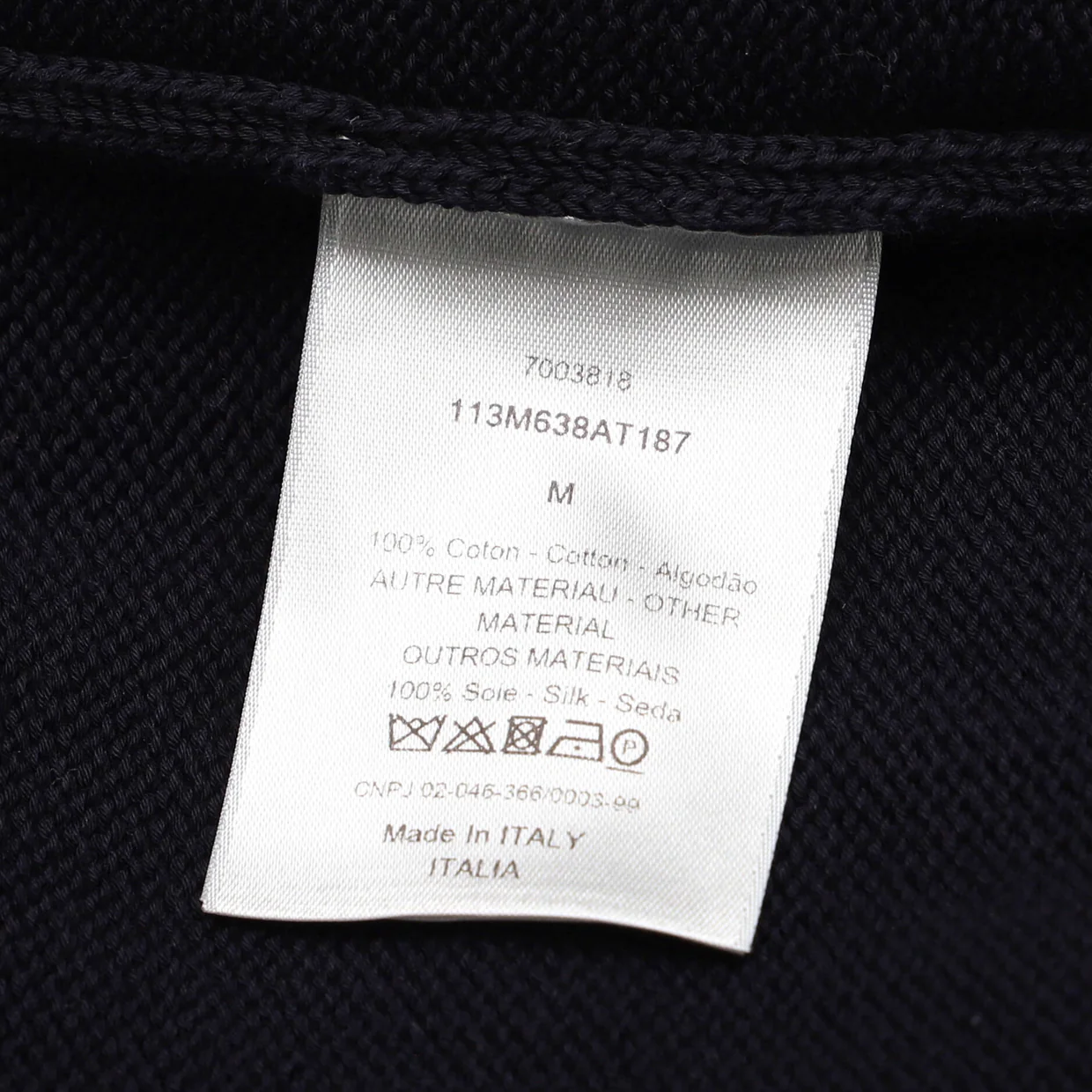 Men's Oblique Trim Crewneck Sweater Cotton - Deep Luxury
