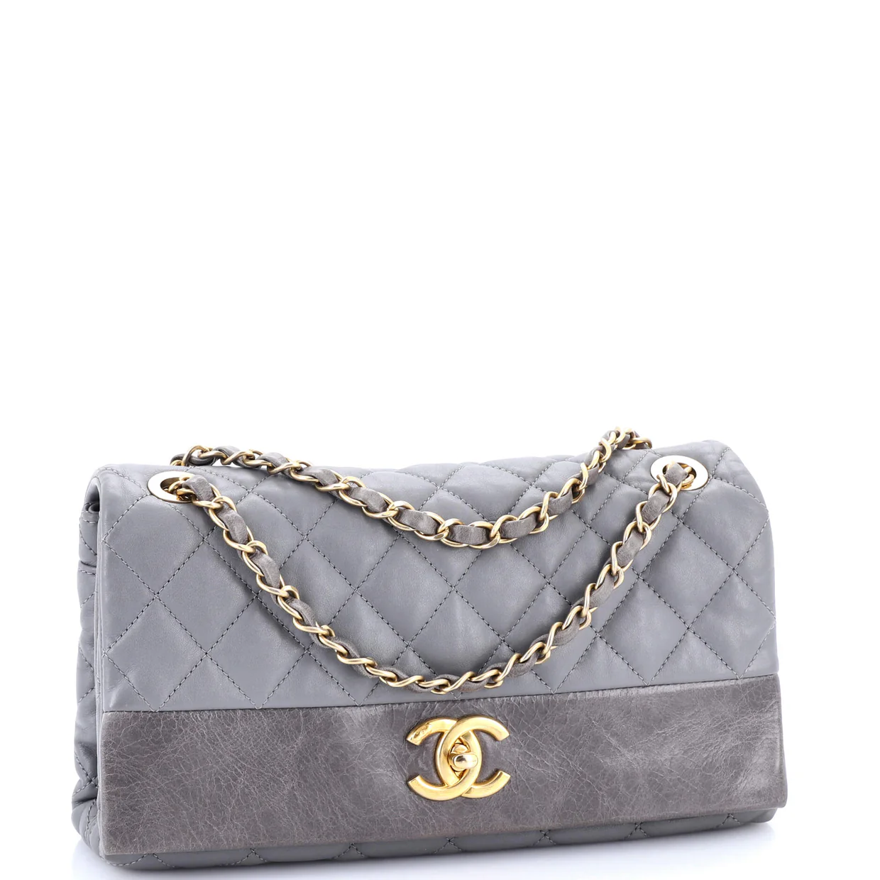 Soft Elegance Flap Bag Quilted Distressed Calfskin Medium - Deep Luxury