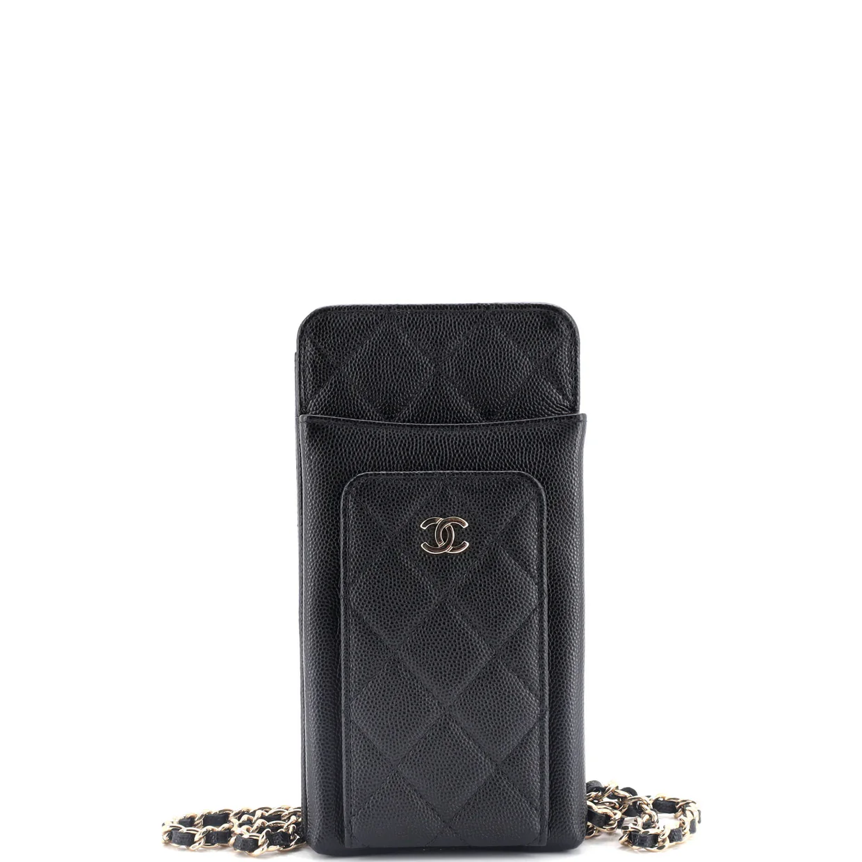 O Phone Holder Crossbody Bag Quilted Caviar - Deep Luxury