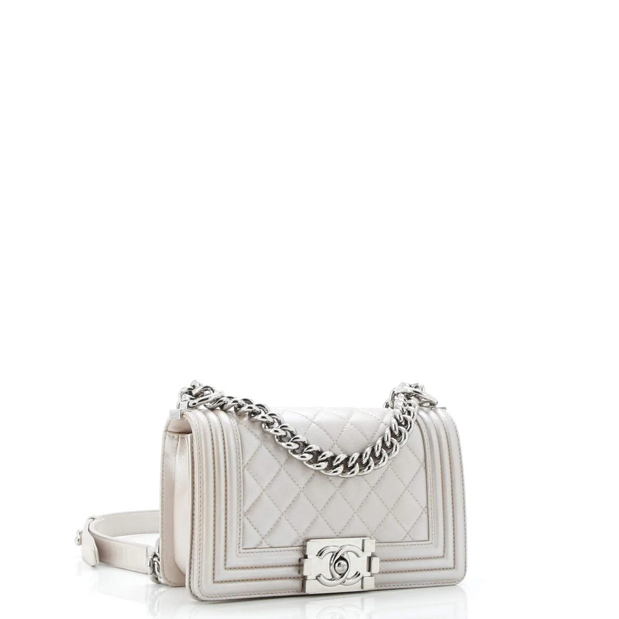 Boy Flap Bag Quilted Metallic Calfskin Small - Deep Luxury