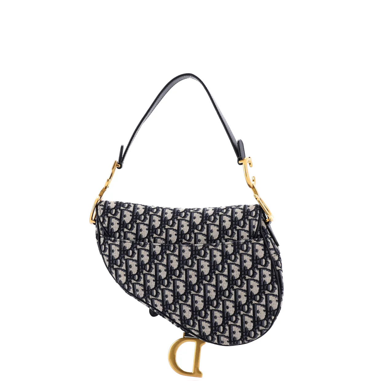 Saddle Handbag with Strap Oblique Canvas Medium - Deep Luxury