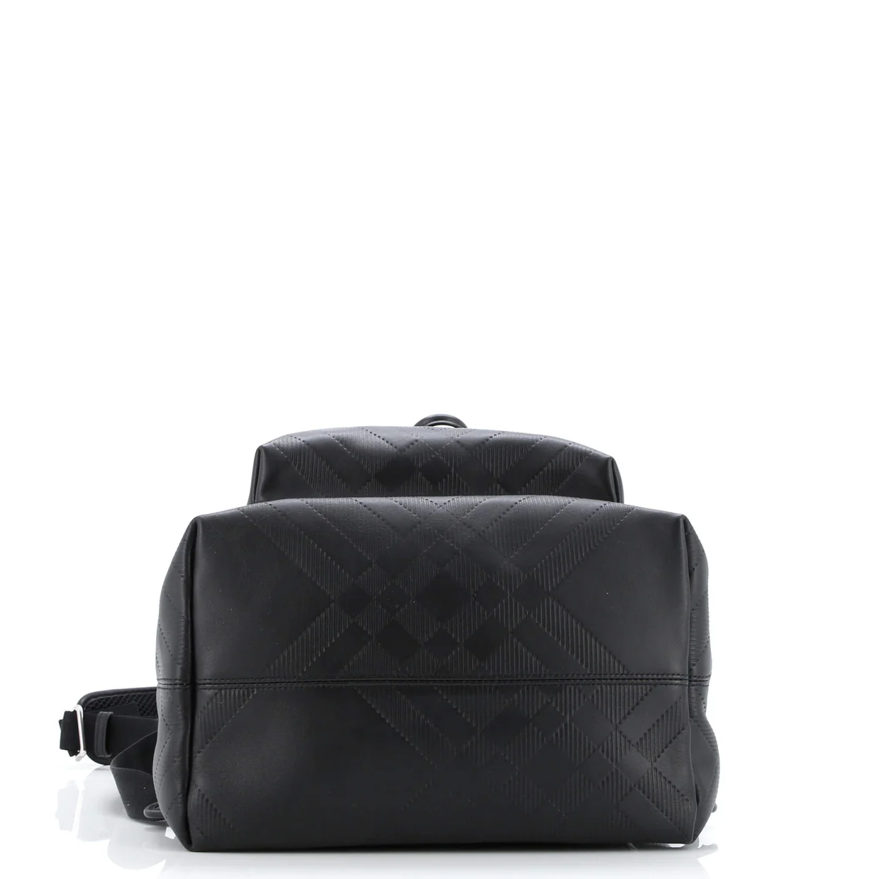 Front Pocket Backpack Check Embossed Leather Medium - Deep Luxury