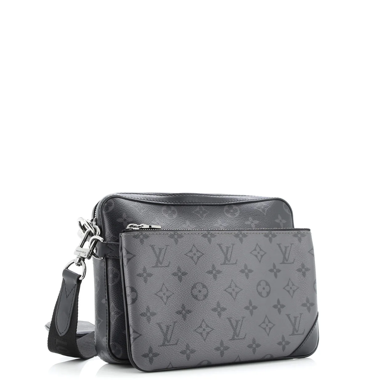 Trio Messenger Bag Reverse Monogram Eclipse Canvas - Deep Luxury