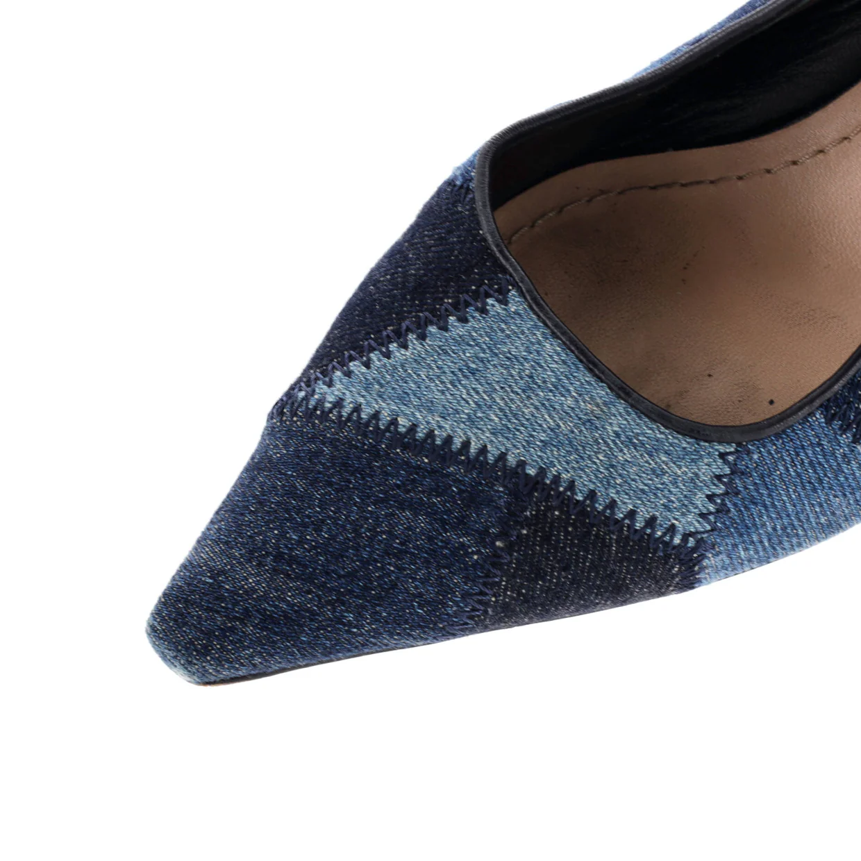 Women's J'Adior Slingback Pumps Patchwork Denim 65 - Deep Luxury
