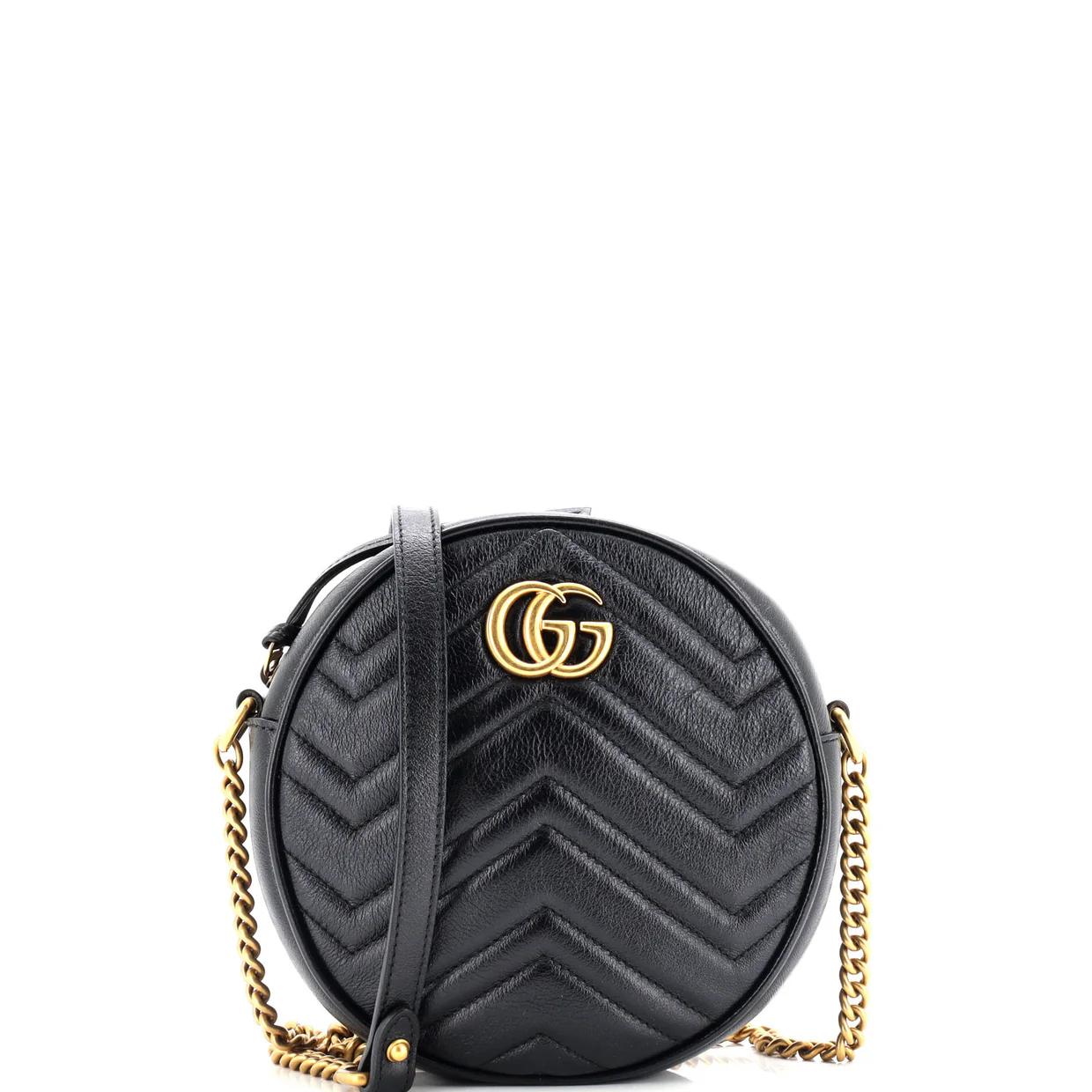 GG Marmont Round Shoulder Bag Matelasse Leather Mini - Deep Luxury