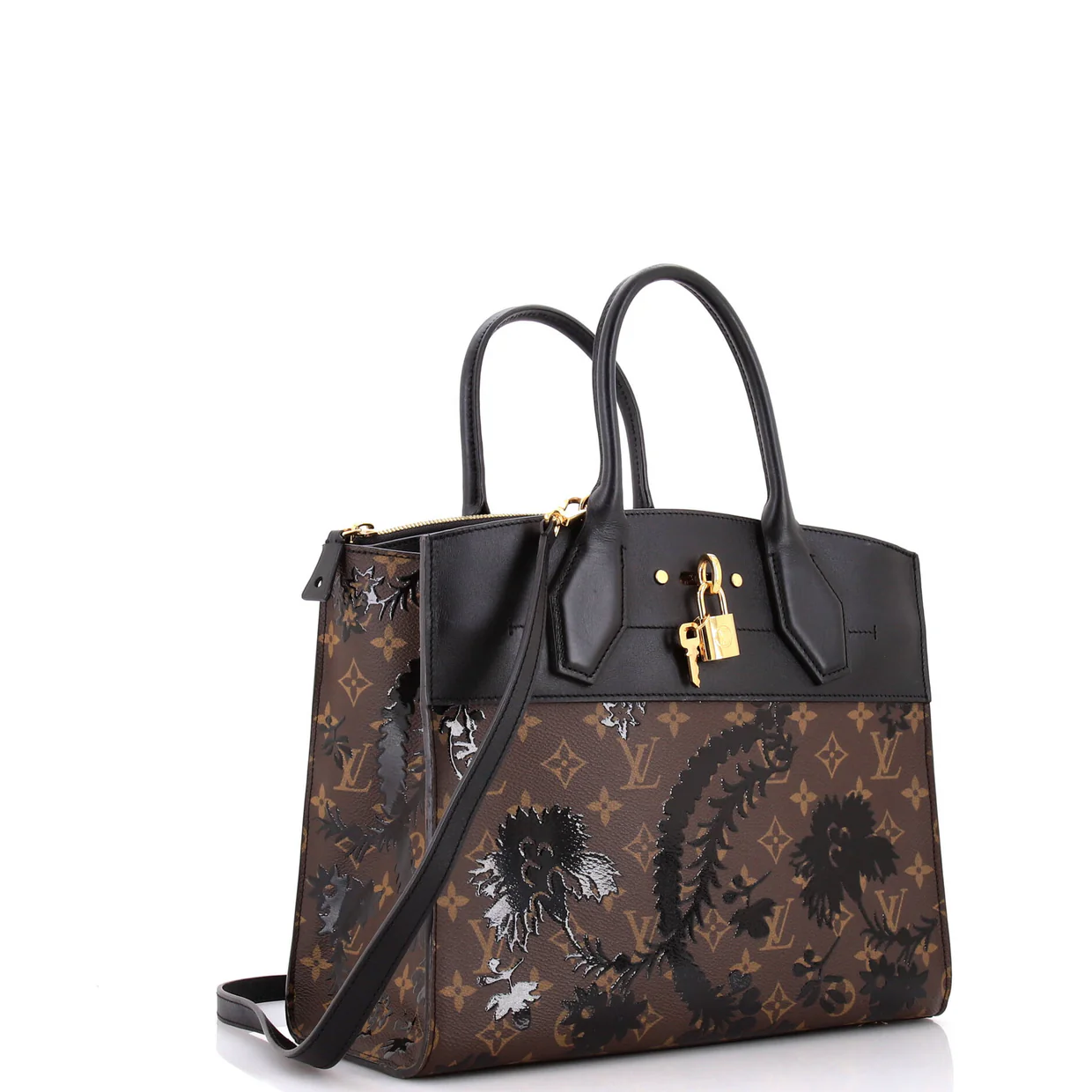 City Steamer Handbag Limited Edition Blossom Monogram Canvas and Leather MM - Deep Luxury