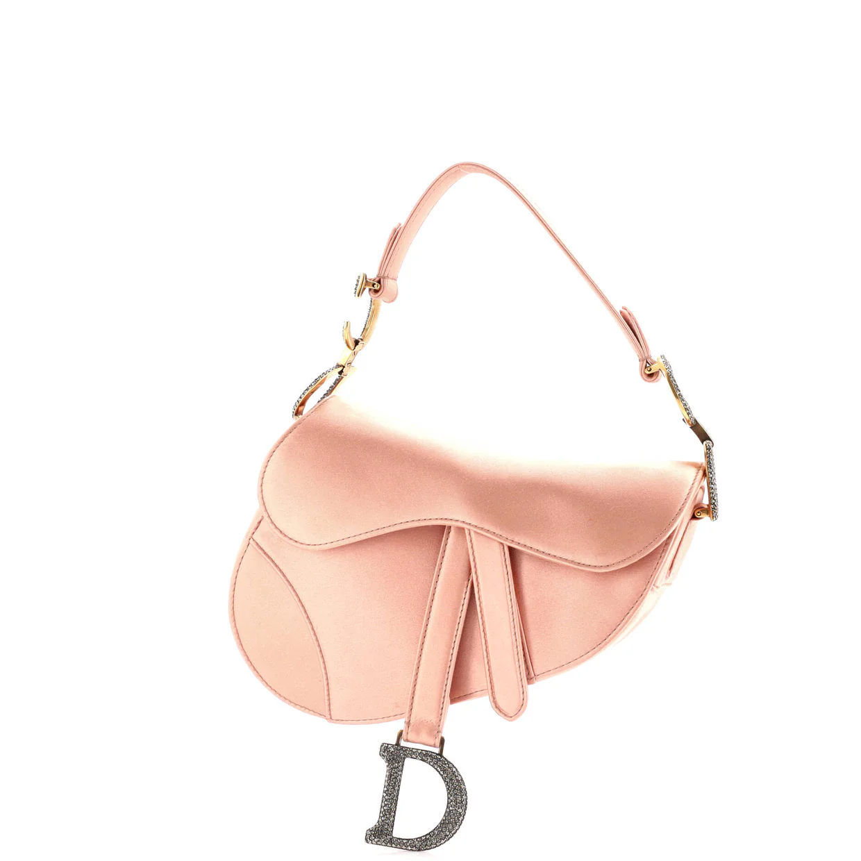 Saddle Handbag Satin with Crystals Mini - Deep Luxury