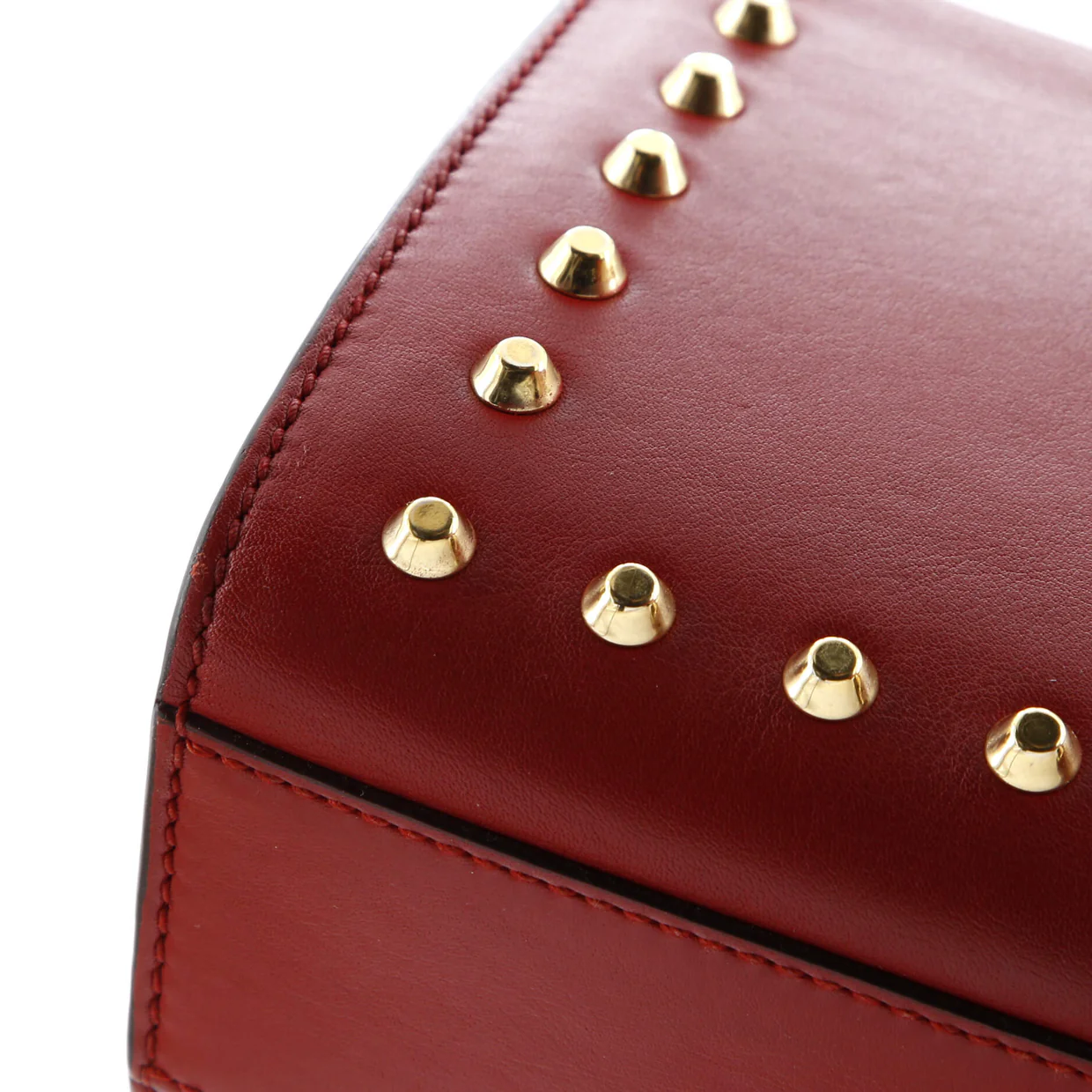 Pearly Padlock Shoulder Bag Studded Leather Small - Deep Luxury