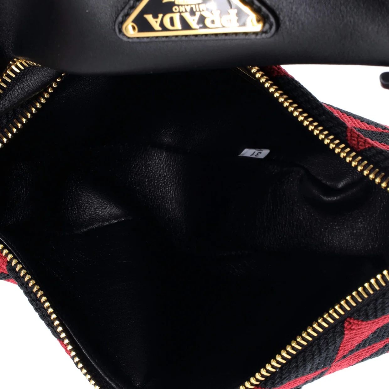 Double Symbole Triangle Bag Leather and Jacquard Mini - Deep Luxury